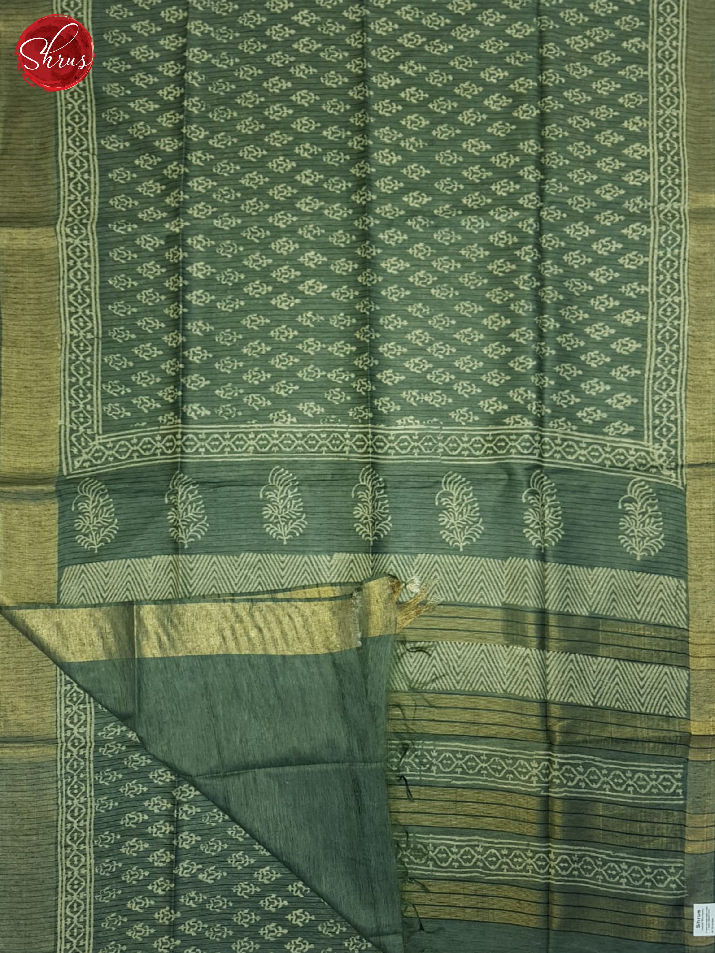 Green(Single Tone)- Semi Gicha Saree - Shop on ShrusEternity.com