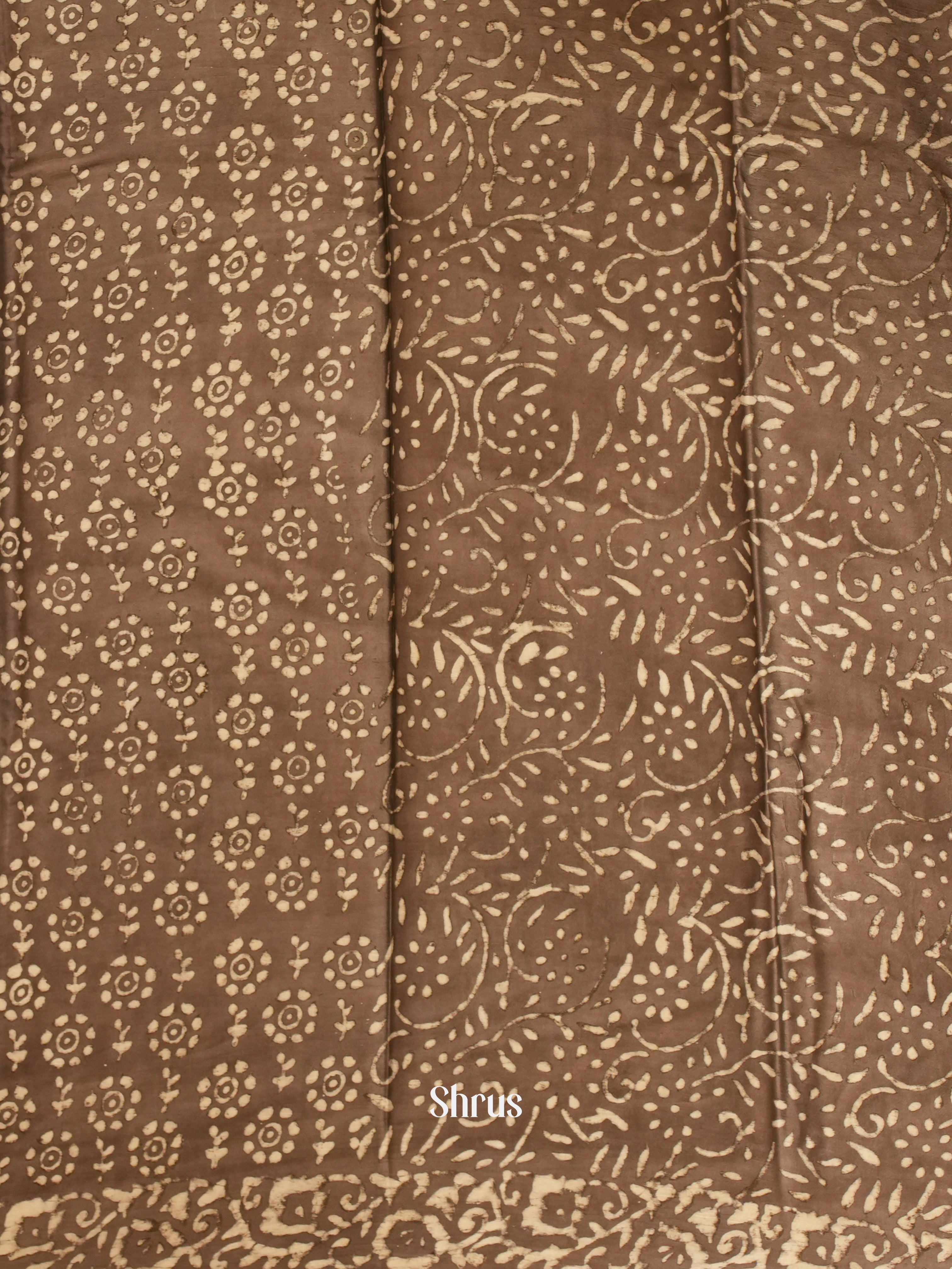 Brown- Modal Silk Saree - Shop on ShrusEternity.com