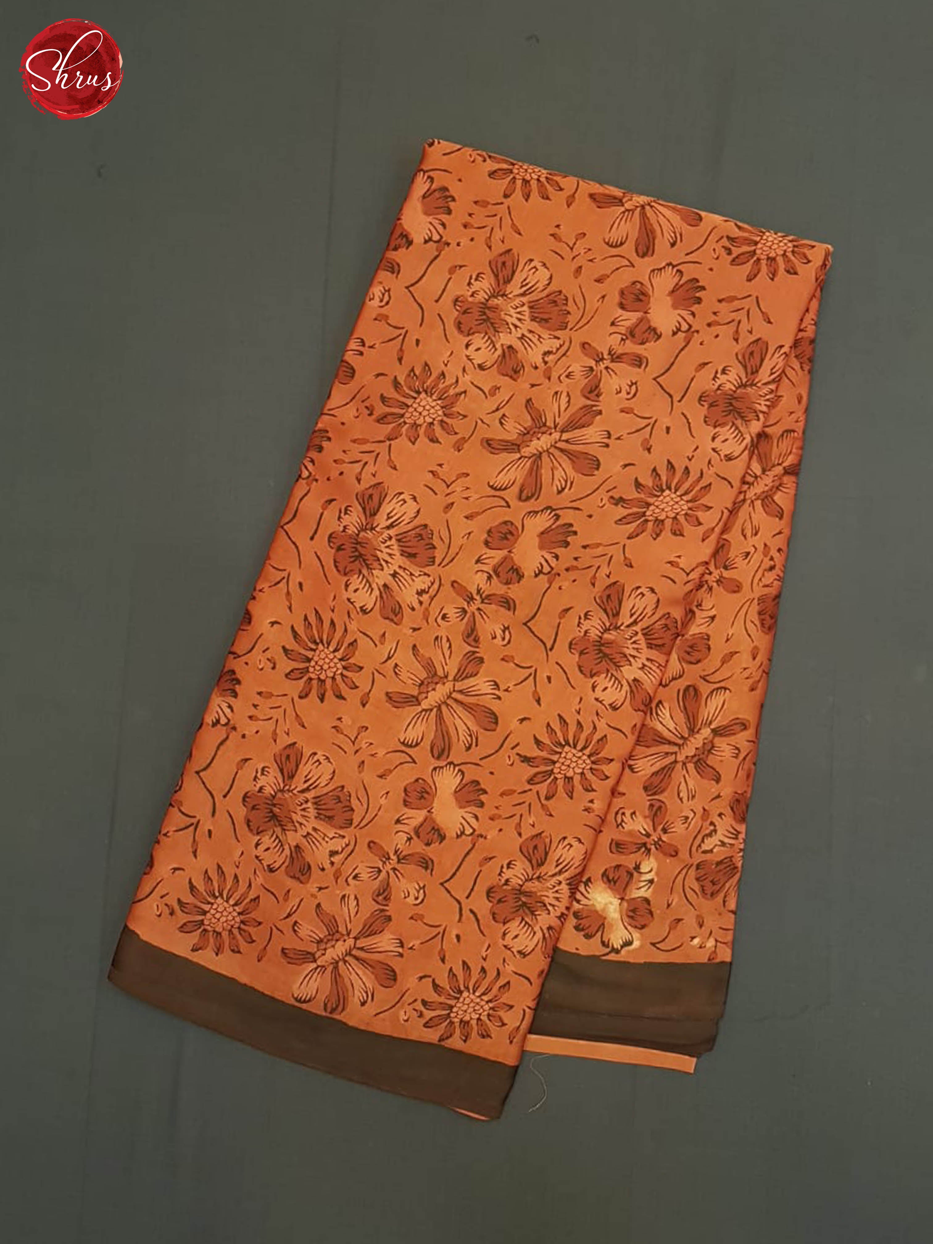 Orange & Brown - Modal Silk Saree - Shop on ShrusEternity.com