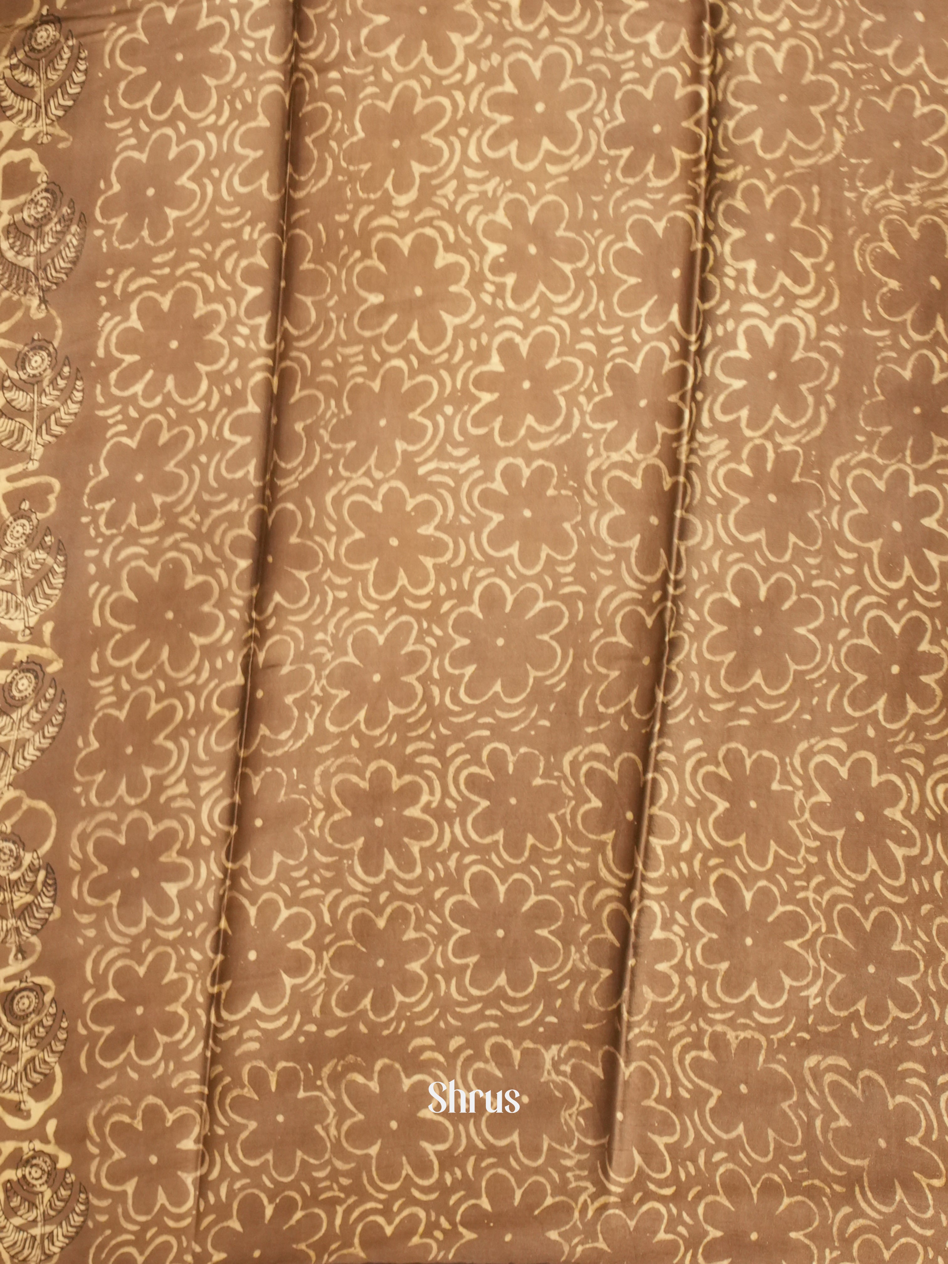 Brown - Modal Silk Saree - Shop on ShrusEternity.com