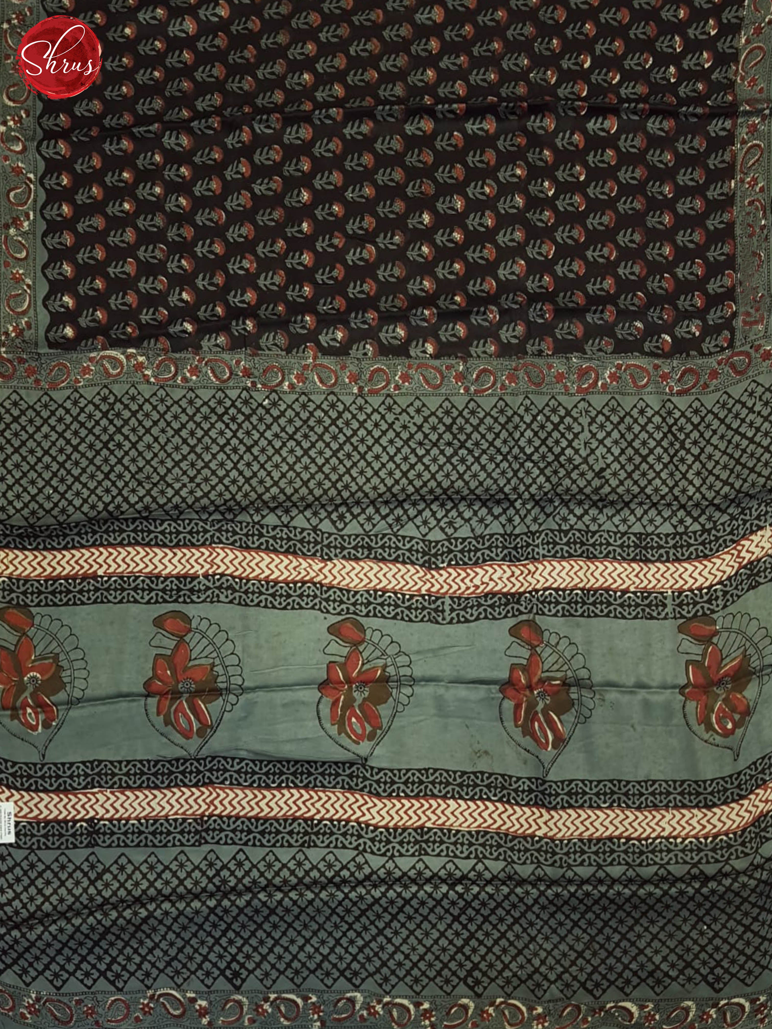 Black & Grey - Modal Silk Saree - Shop on ShrusEternity.com