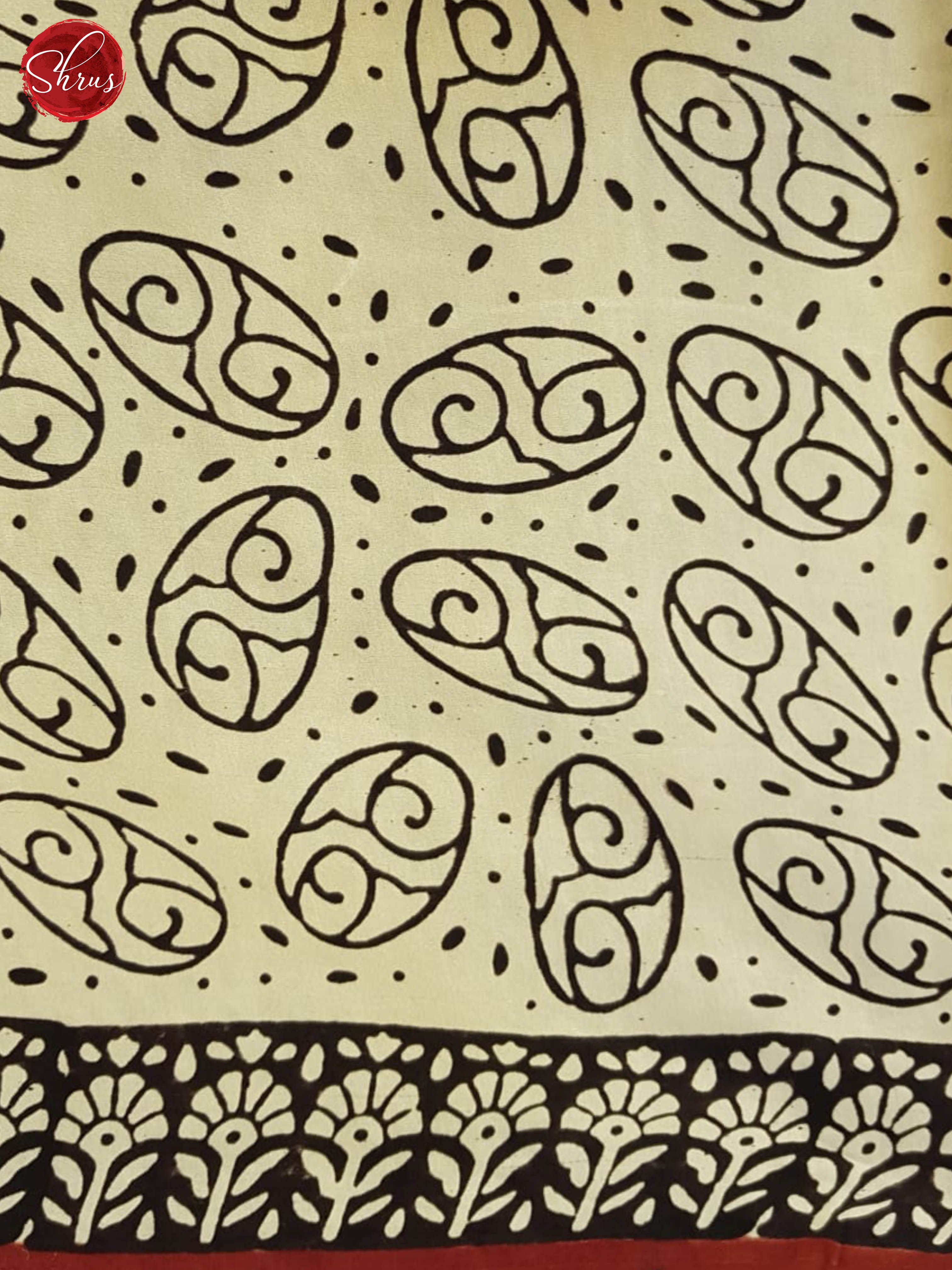 Cream & Red - Modal Silk Saree - Shop on ShrusEternity.com