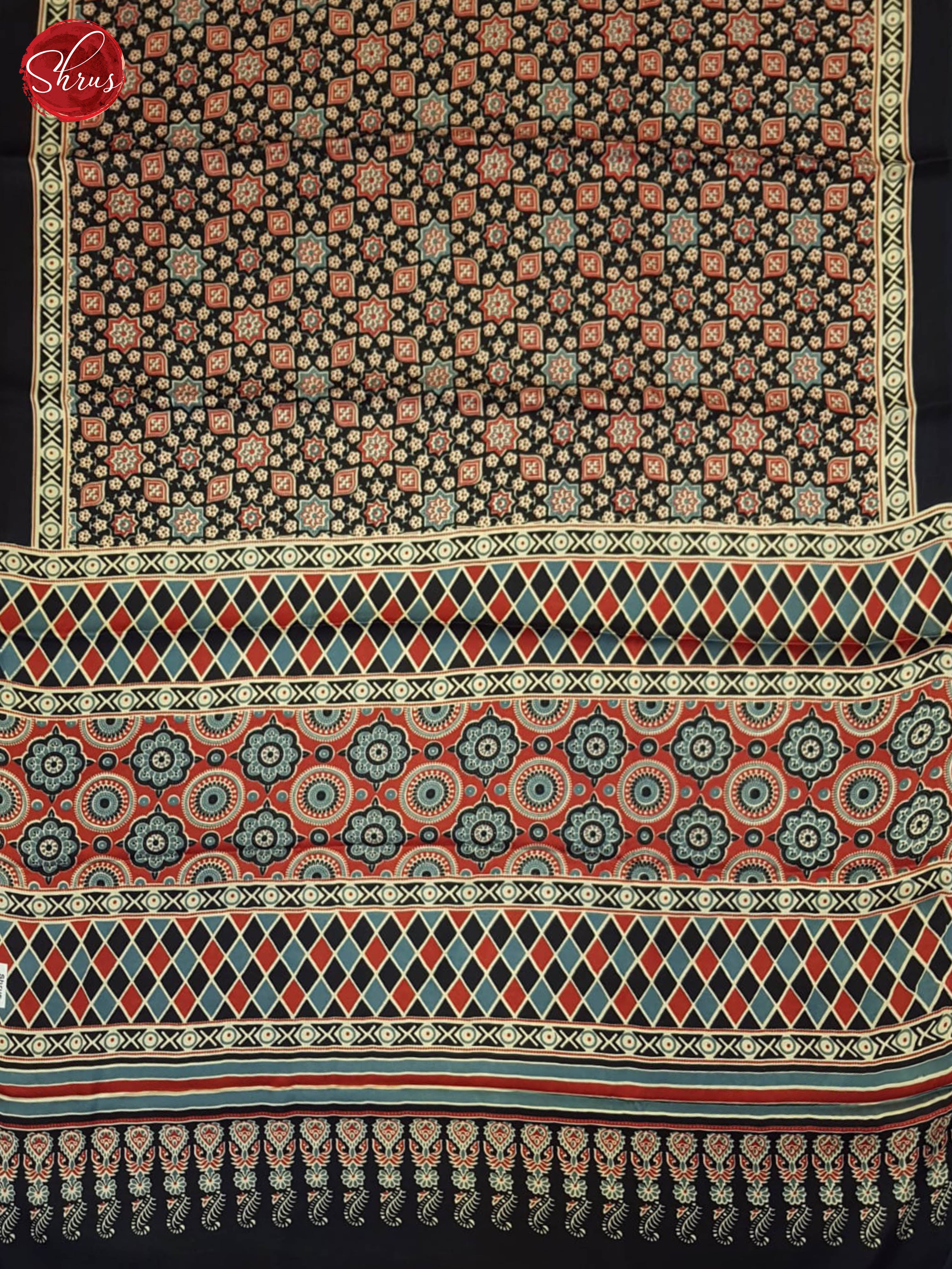 Black & Red - Modal Silk Saree - Shop on ShrusEternity.com