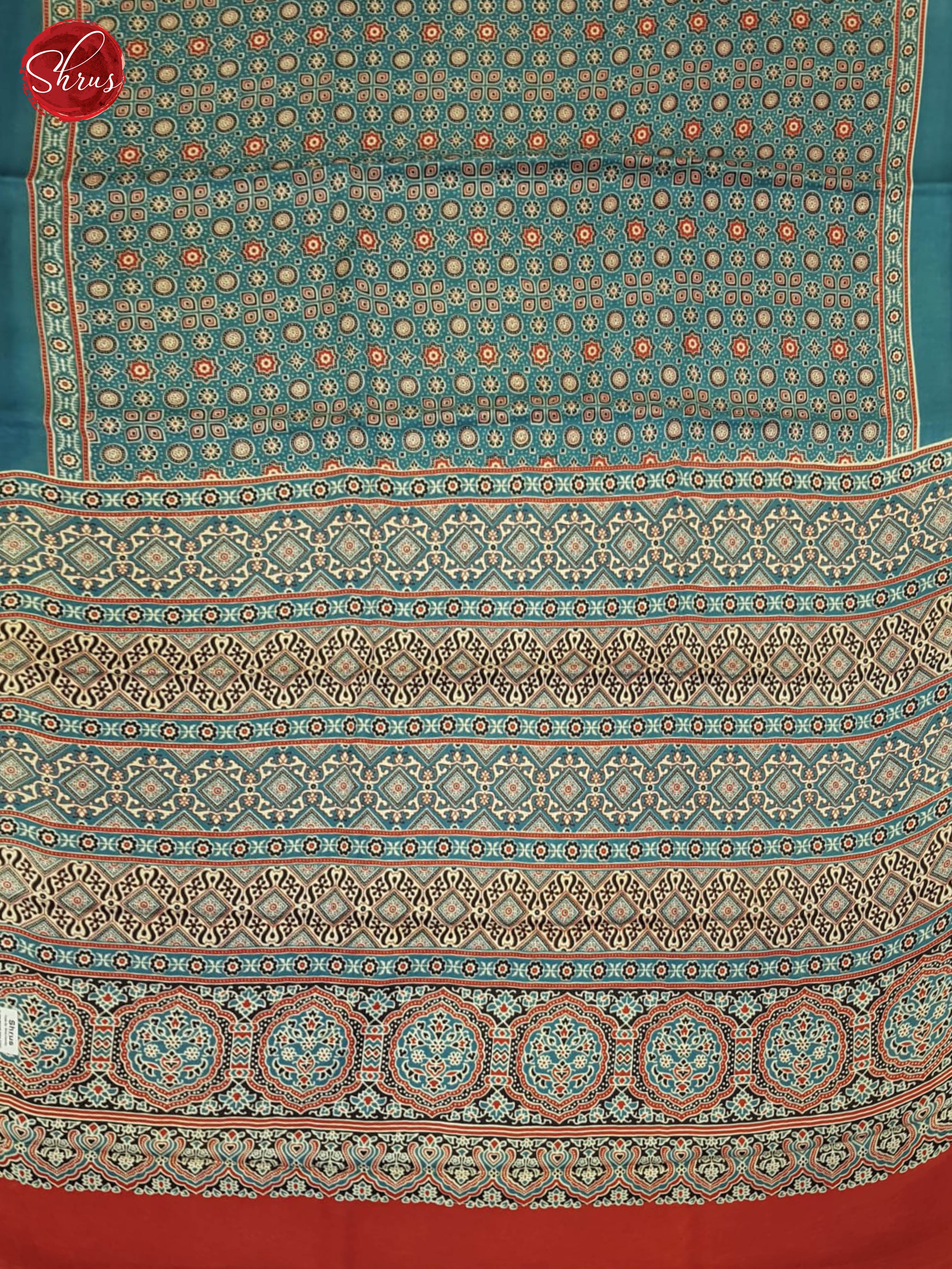 Blue & Red - Modal Silk Saree - Shop on ShrusEternity.com