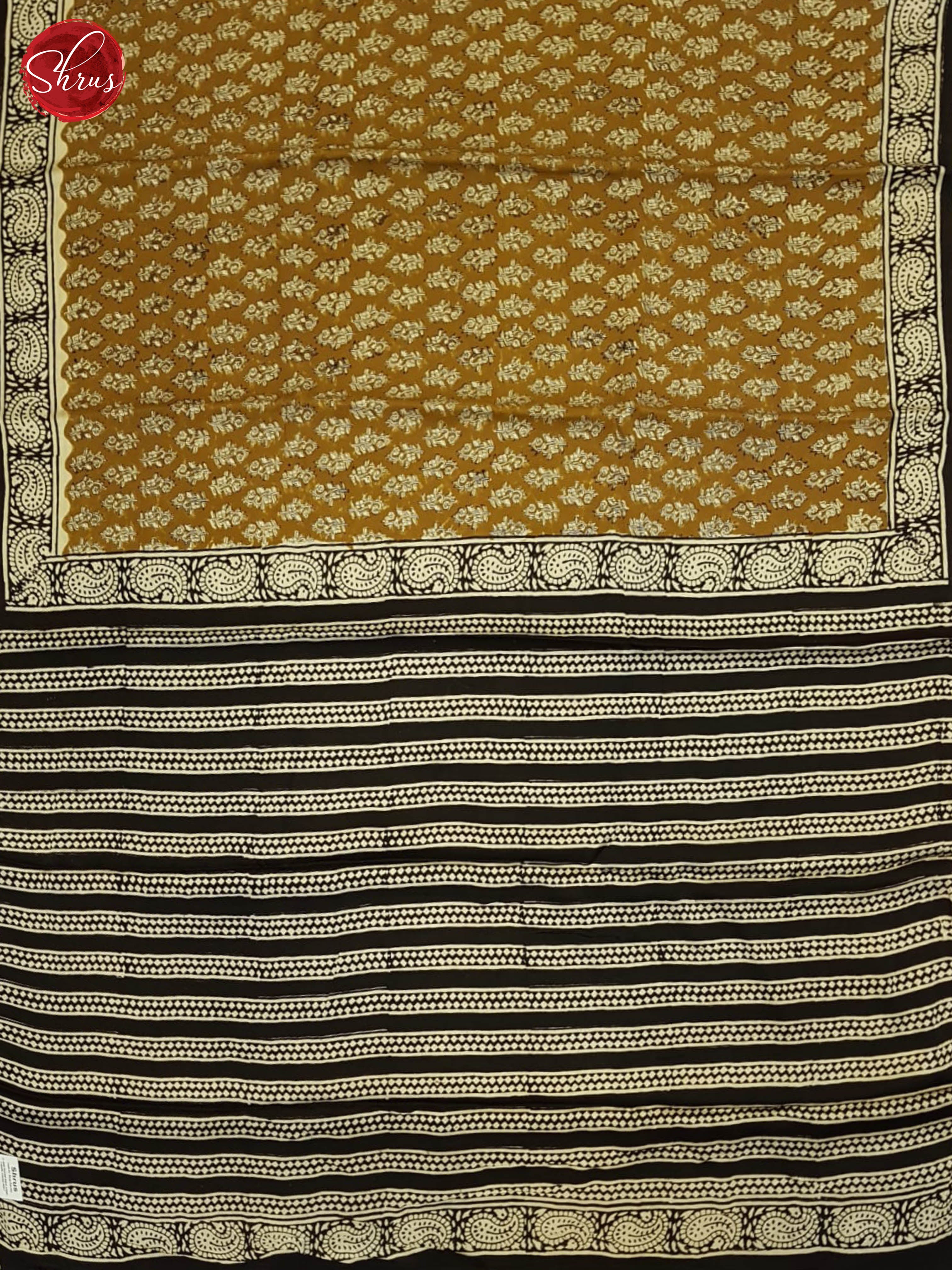 Mustard & Cream - Modal Silk Saree - Shop on ShrusEternity.com