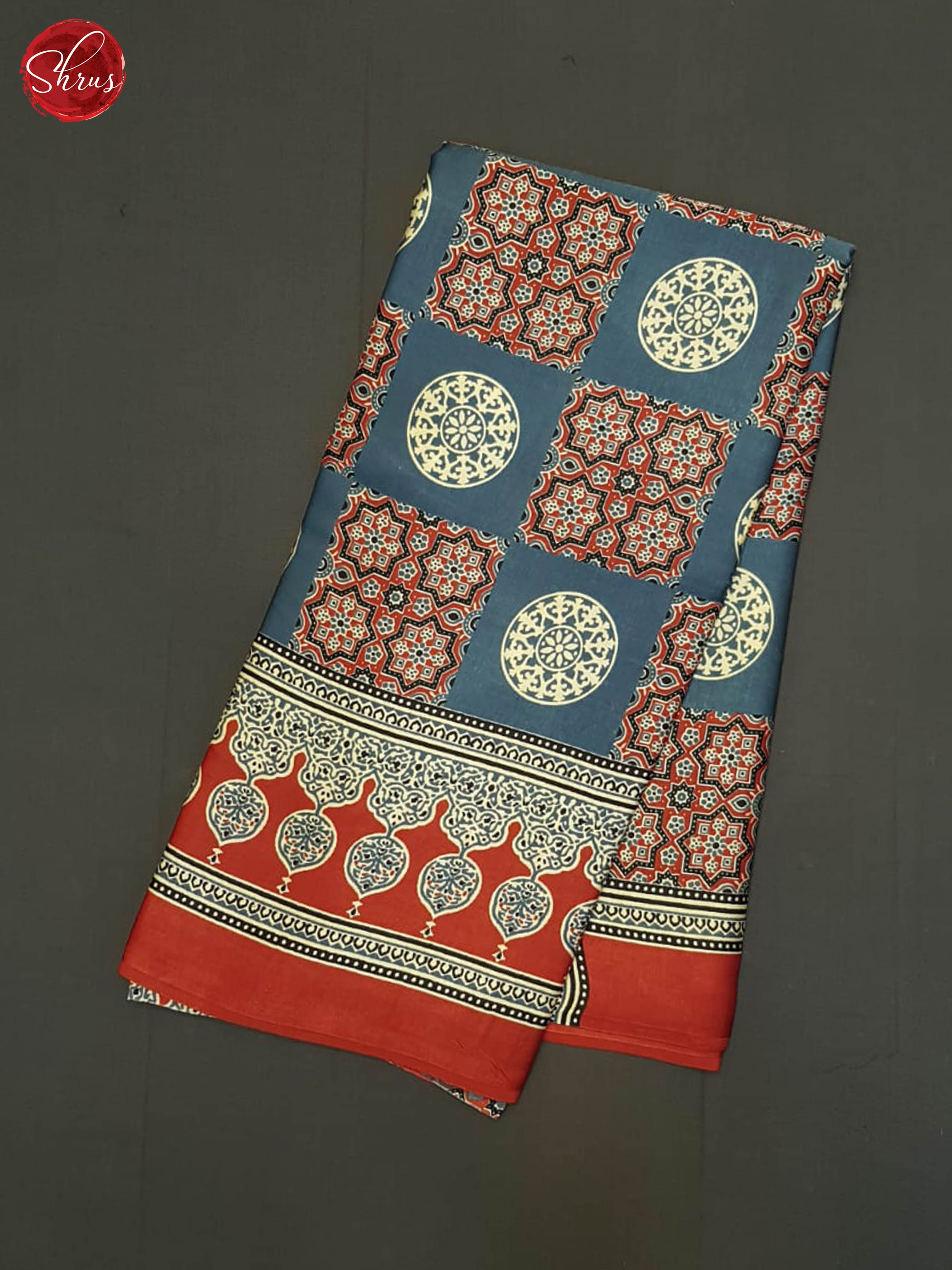 Blue & Red - Modal Silk Saree - Shop on ShrusEternity.com