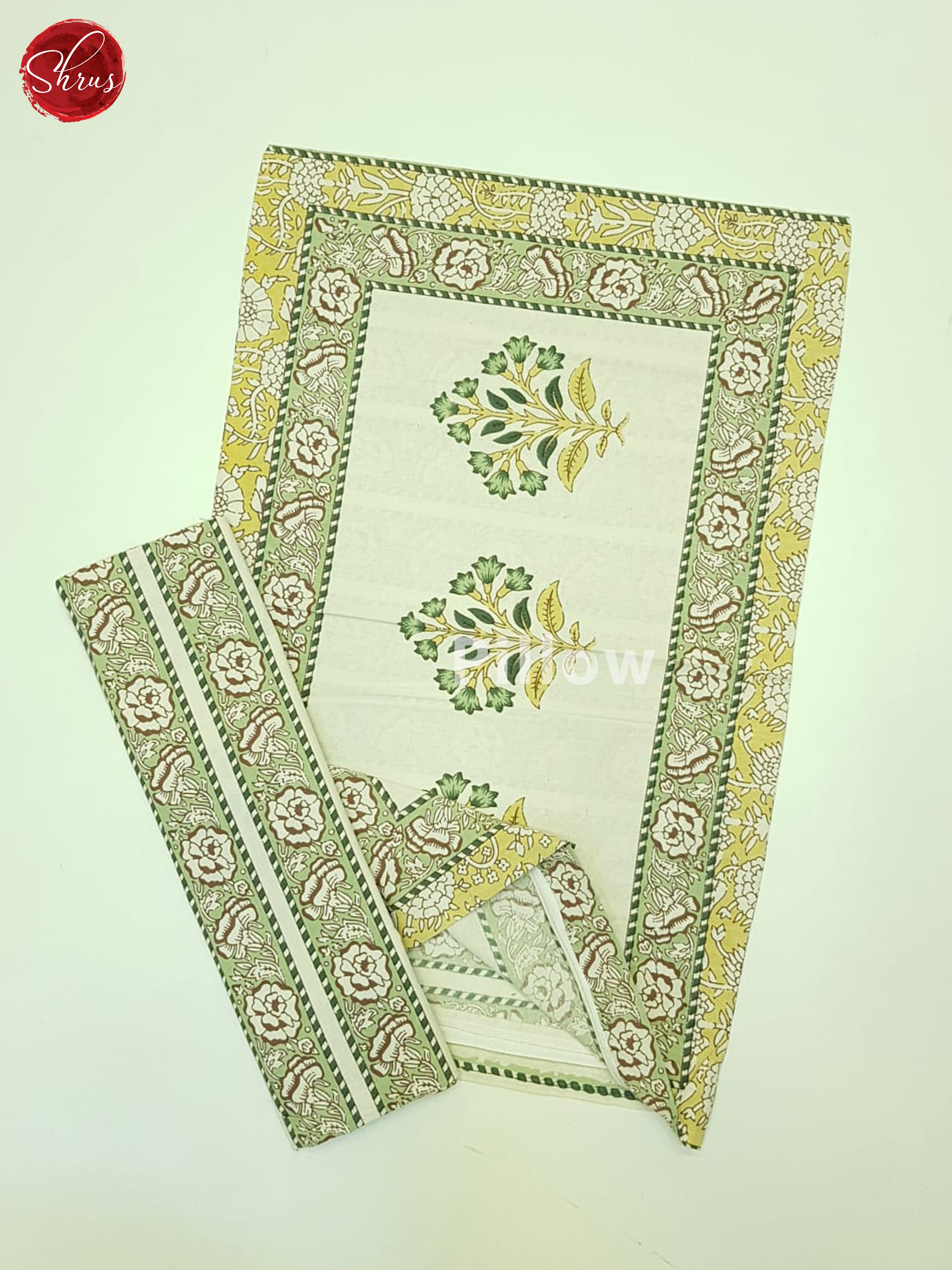 Cream And Light Yellow- Jaipuri Block Printed Bedsheet - Shop on ShrusEternity.com