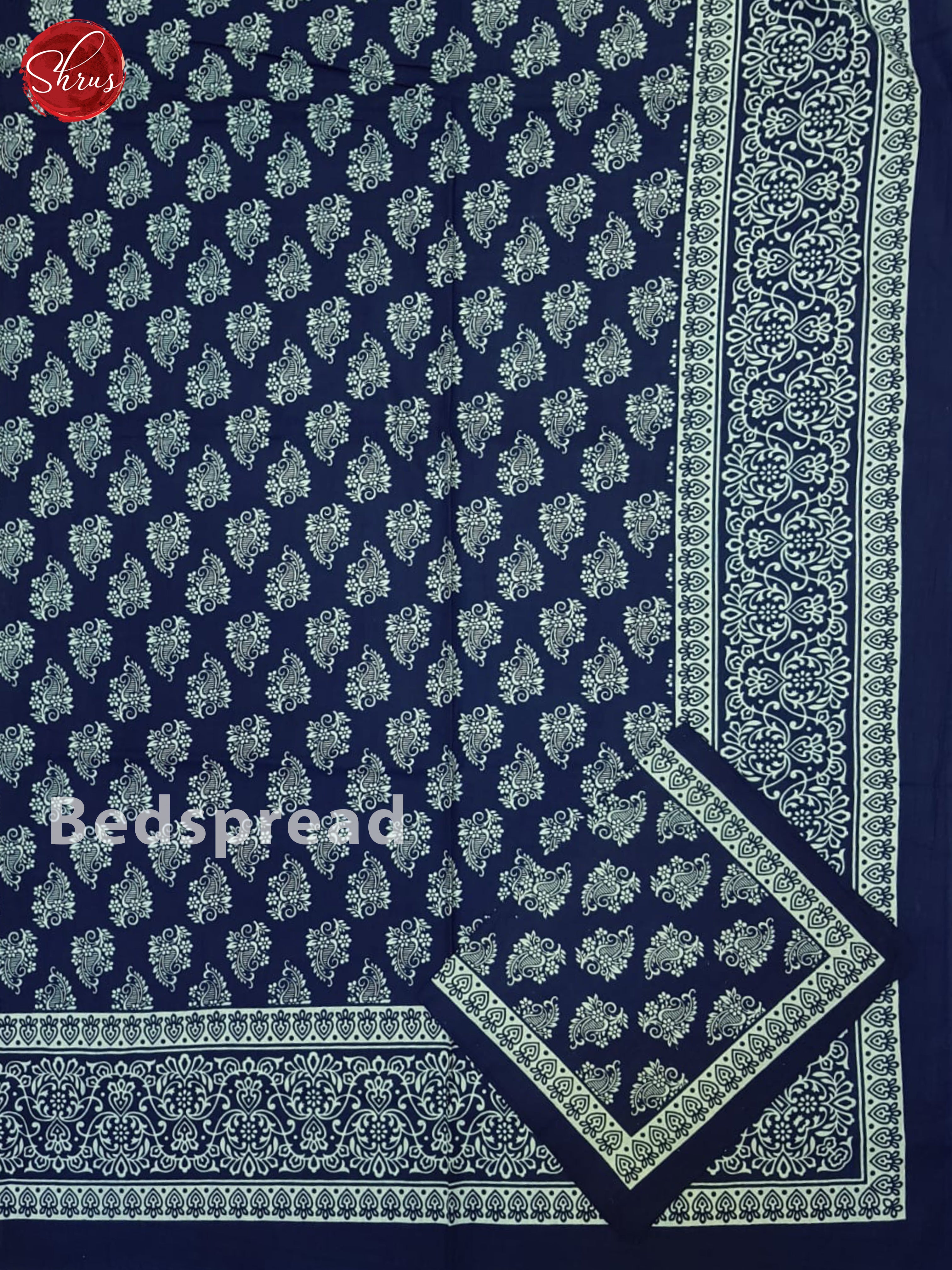 Blue- Jaipuri Block Printed Double Bed Spread - Shop on ShrusEternity.com