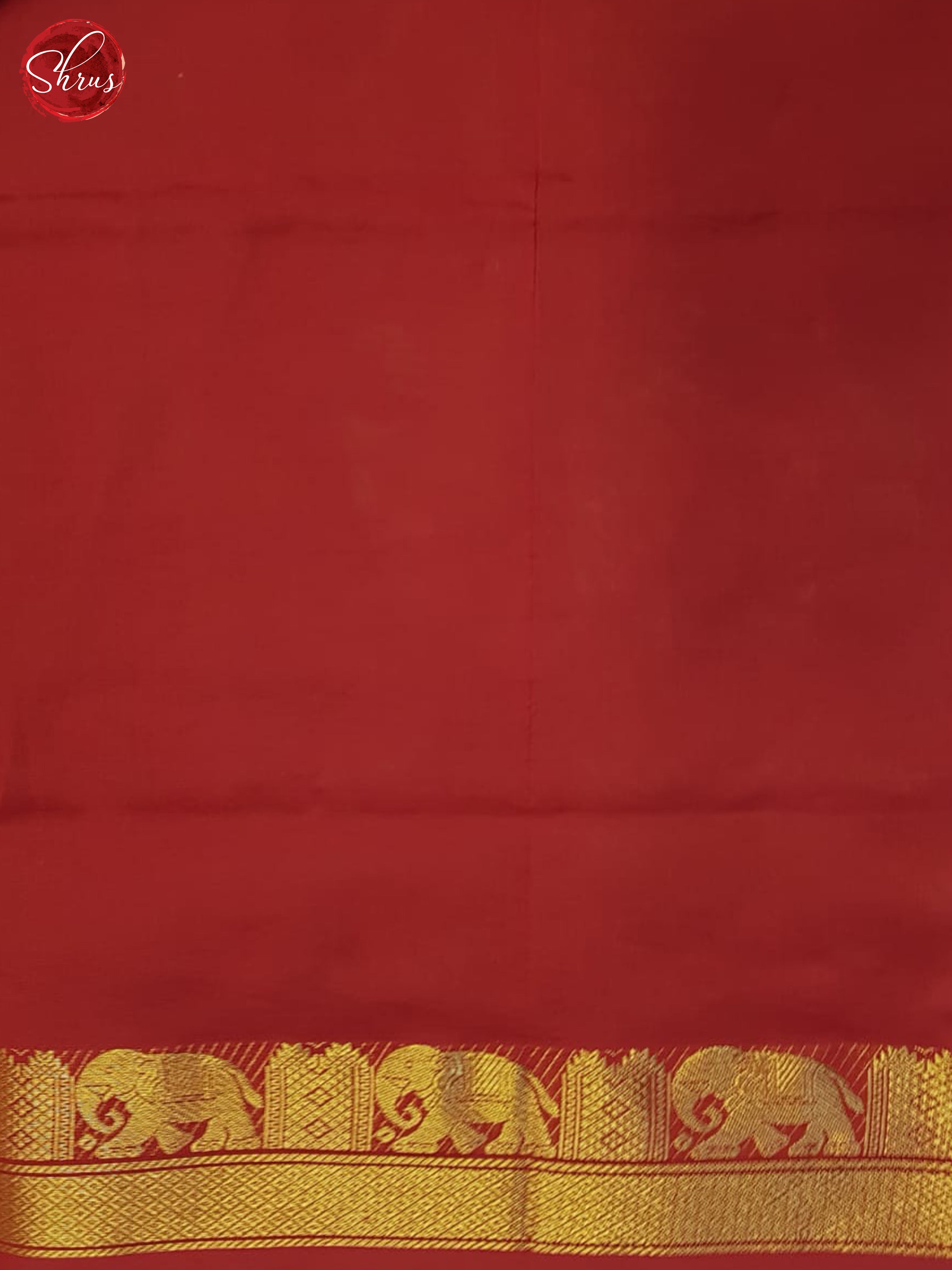 Green And Red- Silk Cotton Half-pure Saree - Shop on ShrusEternity.com