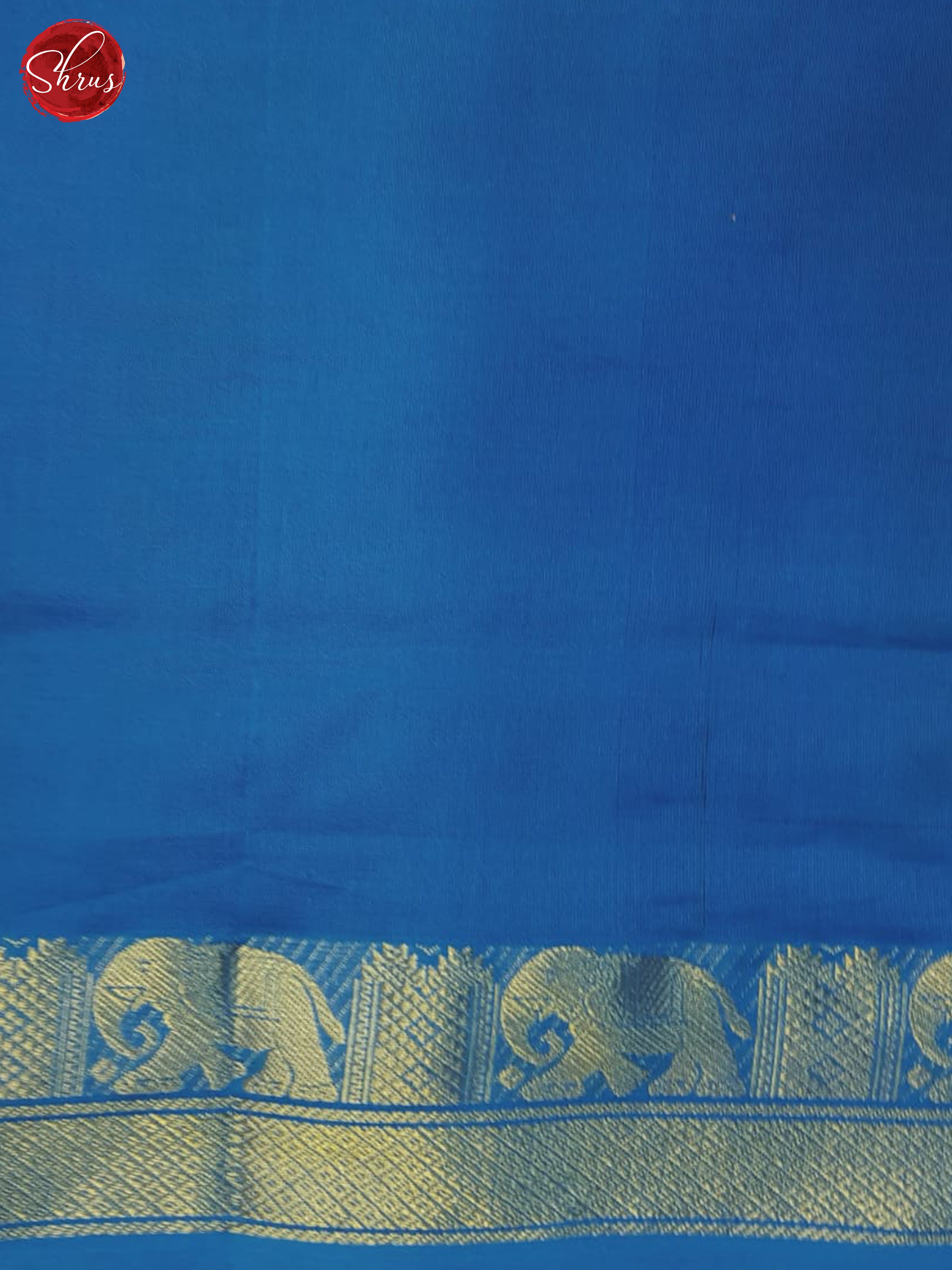 Grey And Blue- Silk Cotton Half-pure Saree - Shop on ShrusEternity.com