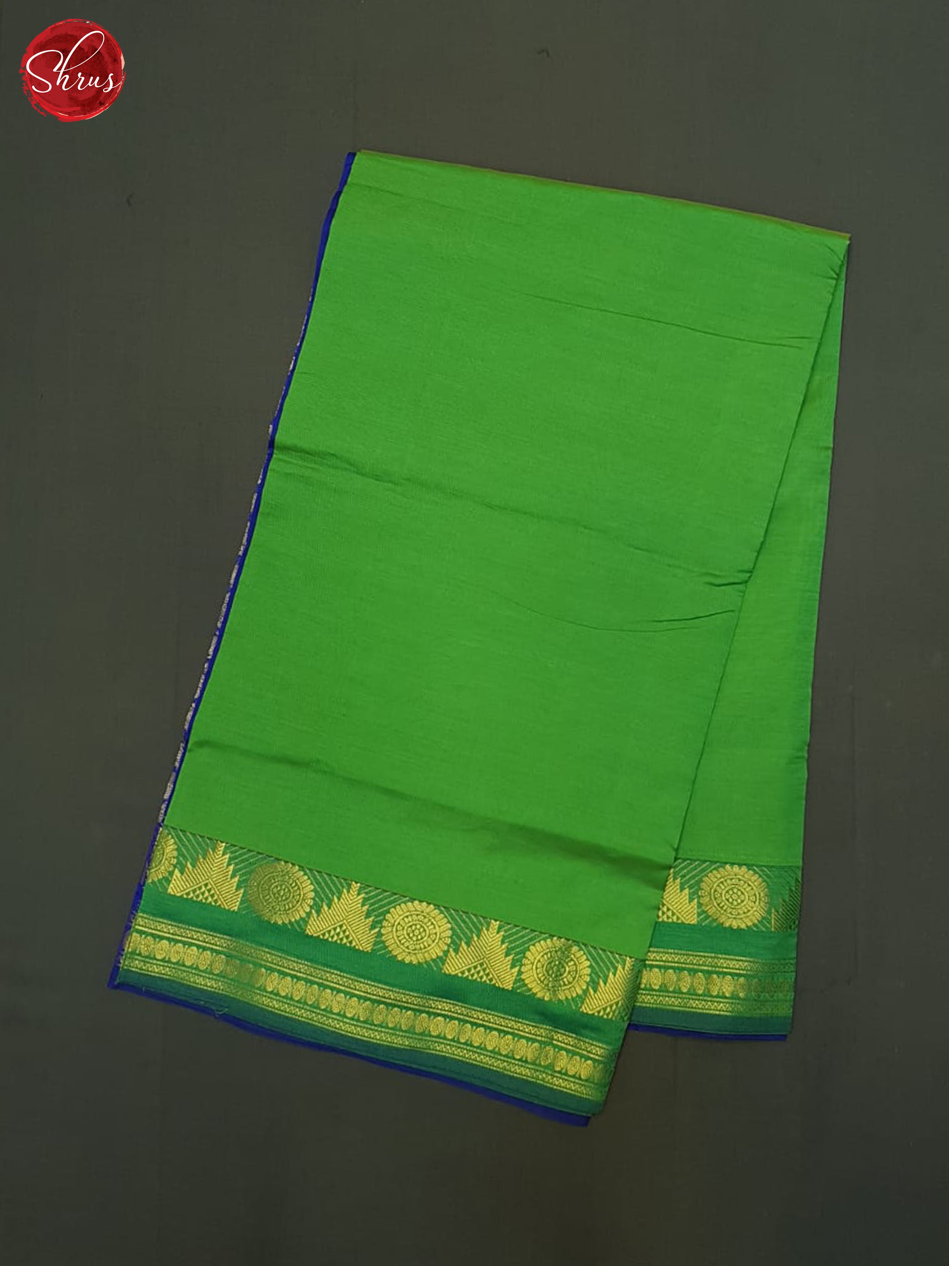 Green And Blue- Silk Cotton half-pure Saree - Shop on ShrusEternity.com