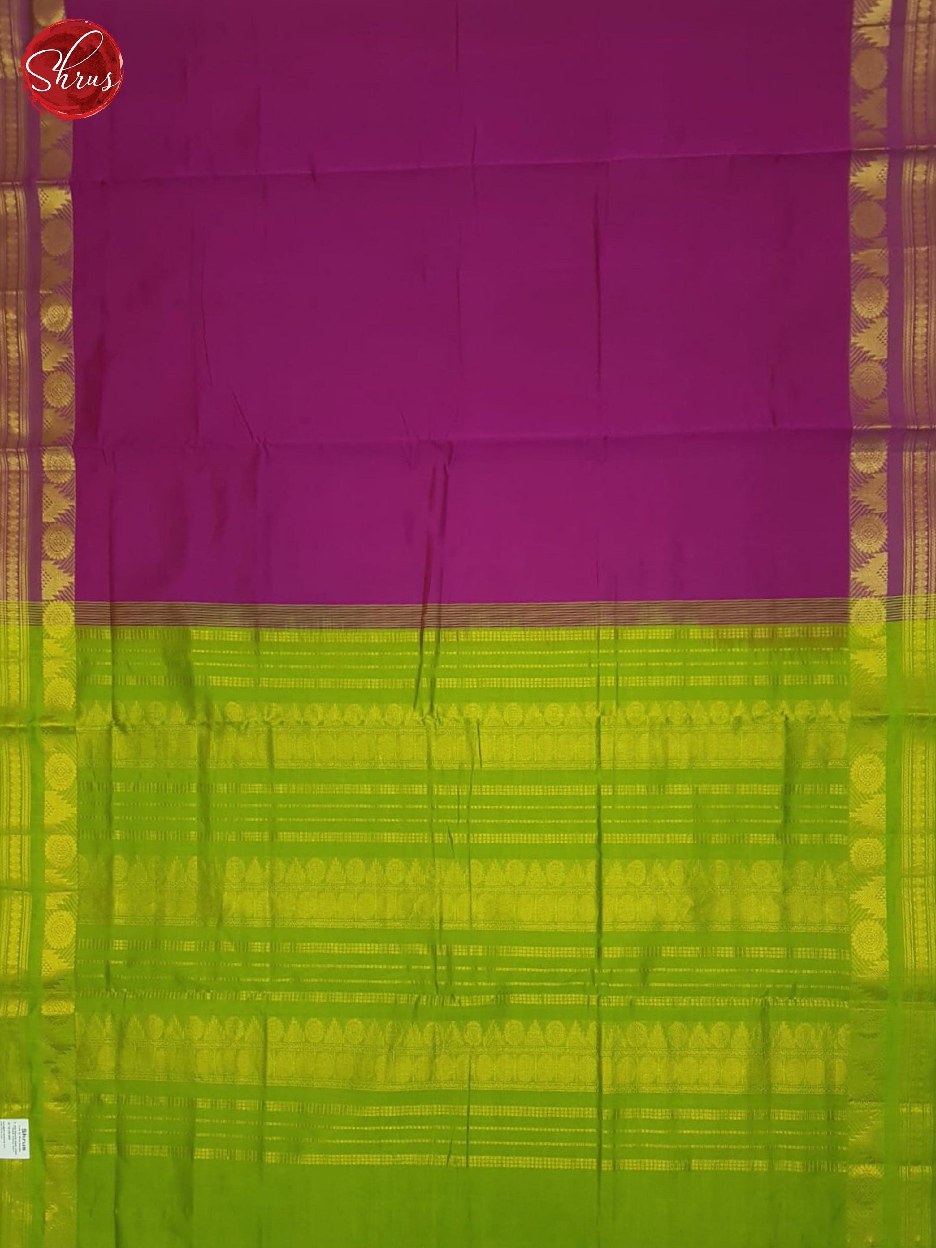 Purpule And Green- Silk Cotton Half-pure Saree - Shop on ShrusEternity.com