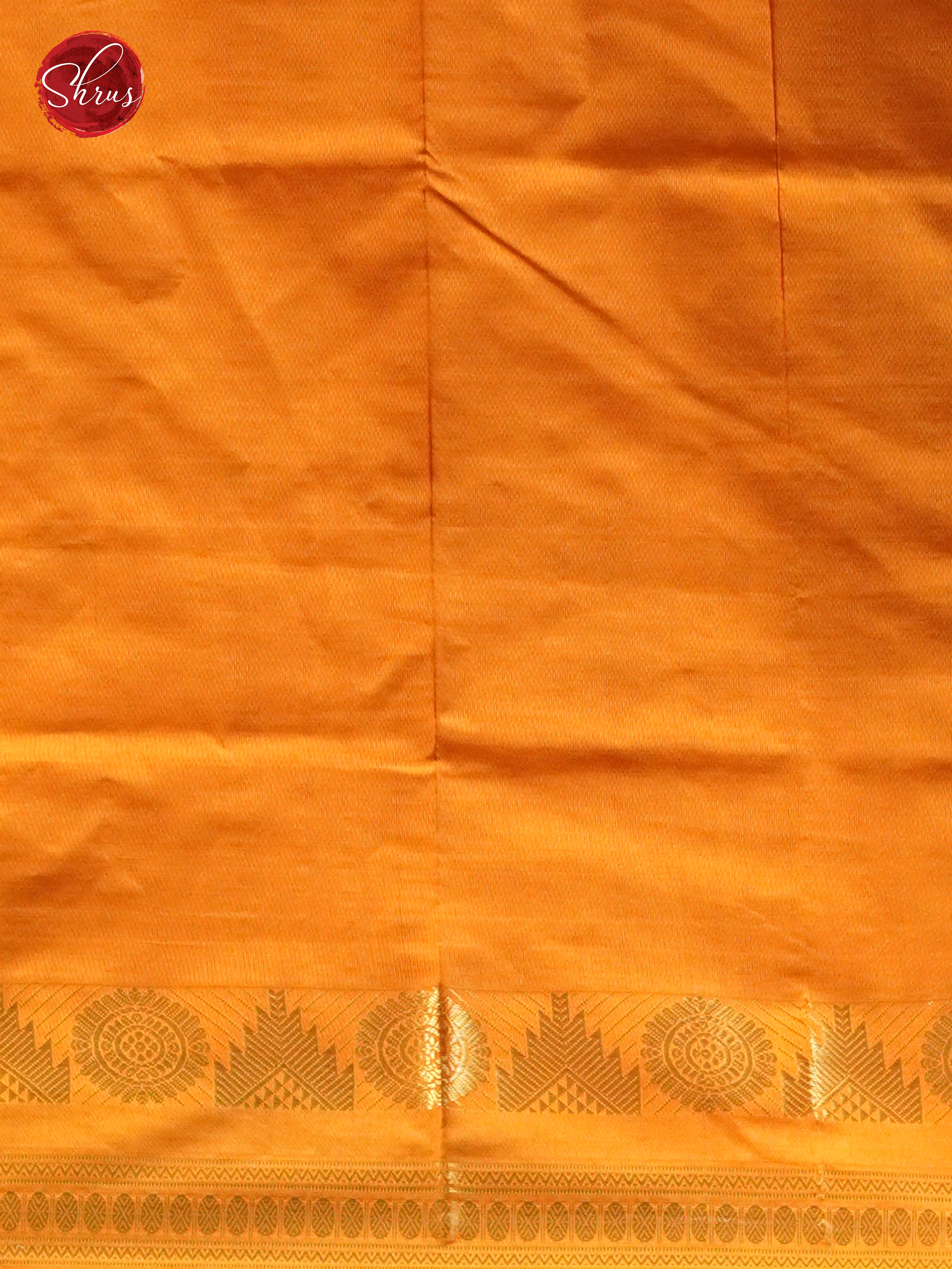 Gree & Orange - Silk cotton-half pure Saree