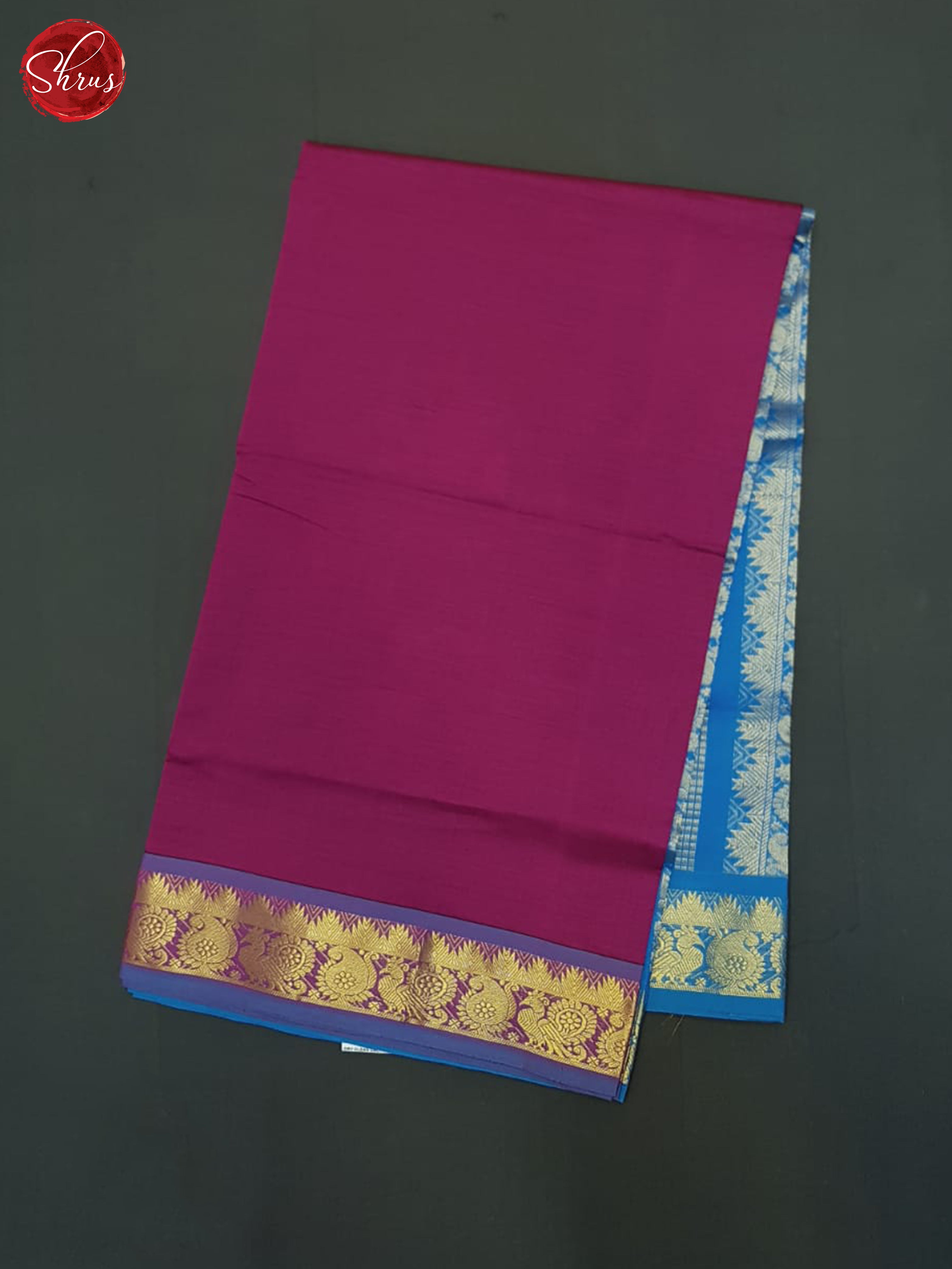 Vadamalli And Blue- Silk Cotton Half-pure Saree - Shop on ShrusEternity.com