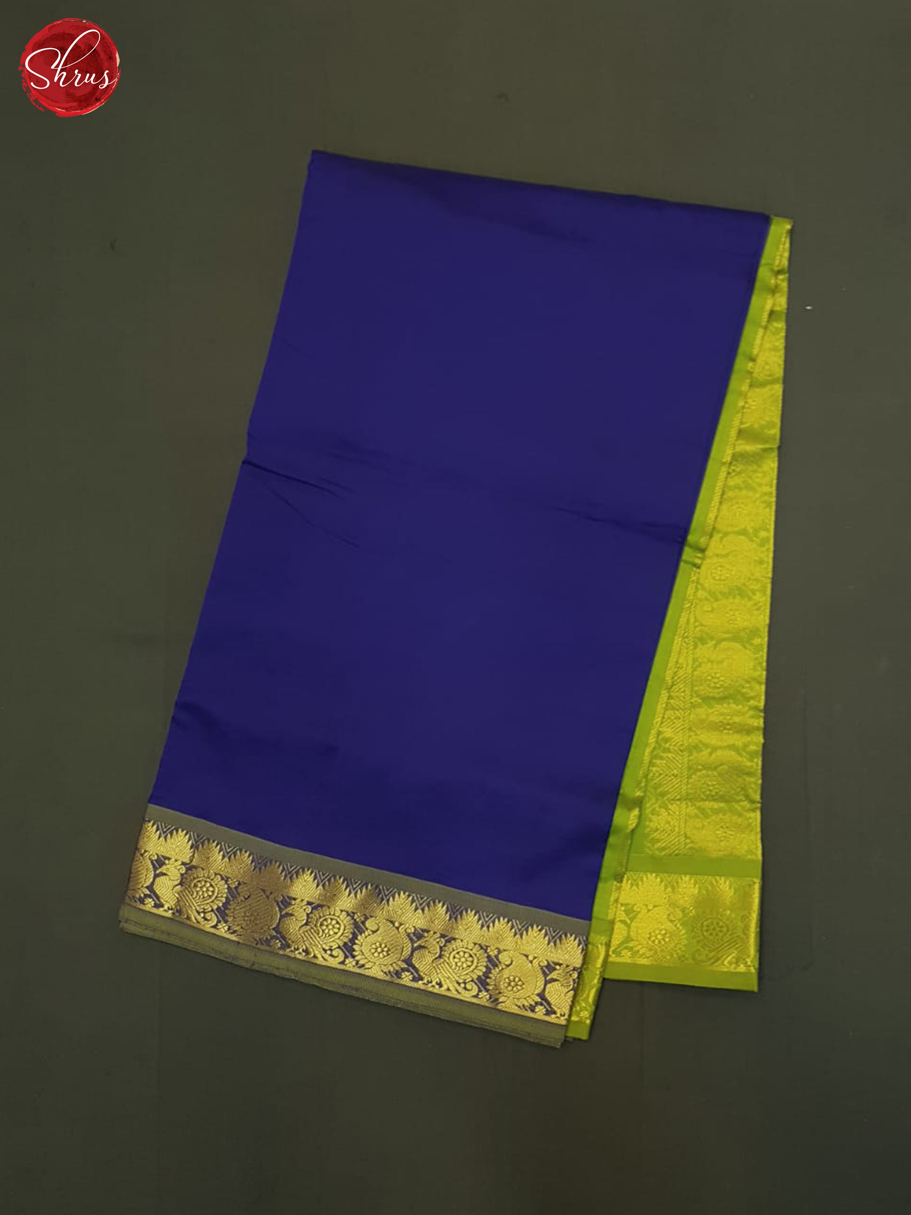 Blue And Green- Silk Cotton Half-pure Saree - Shop on ShrusEternity.com