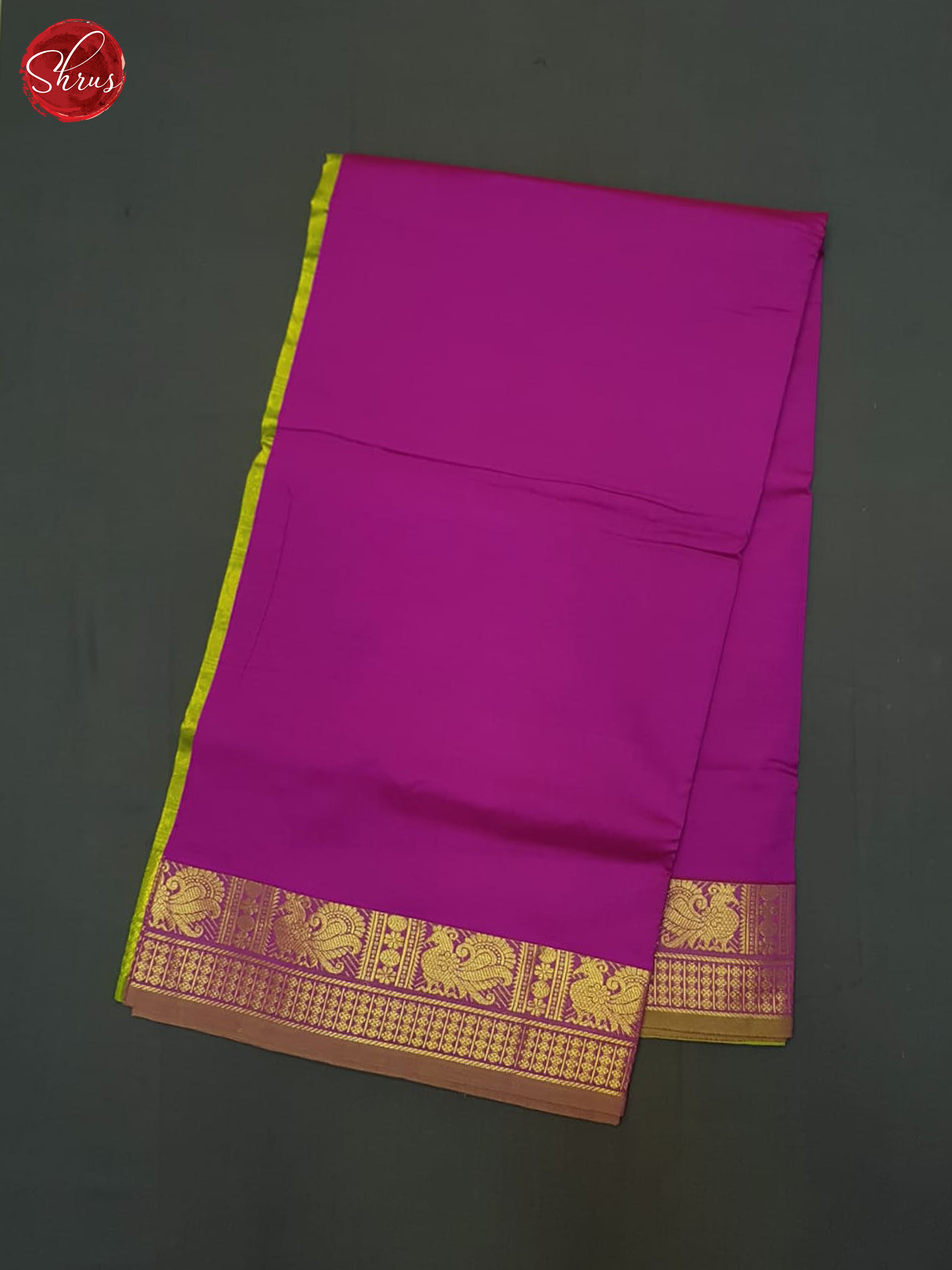 Pink And Green- Silk Cotton Half-pure Saree - Shop on ShrusEternity.com
