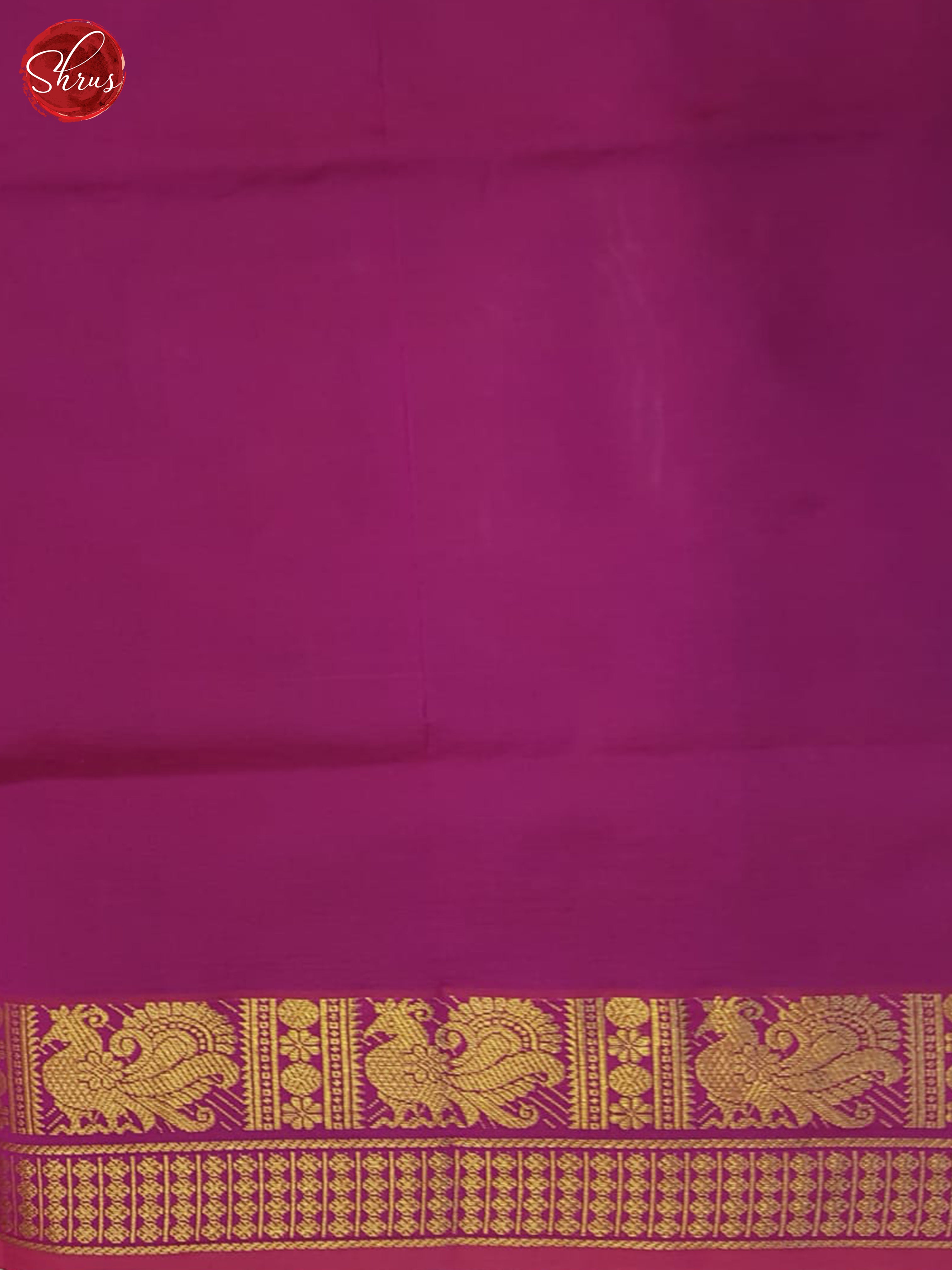 Green And Purple- Silk Cotton Half-pure Saree - Shop on ShrusEternity.com
