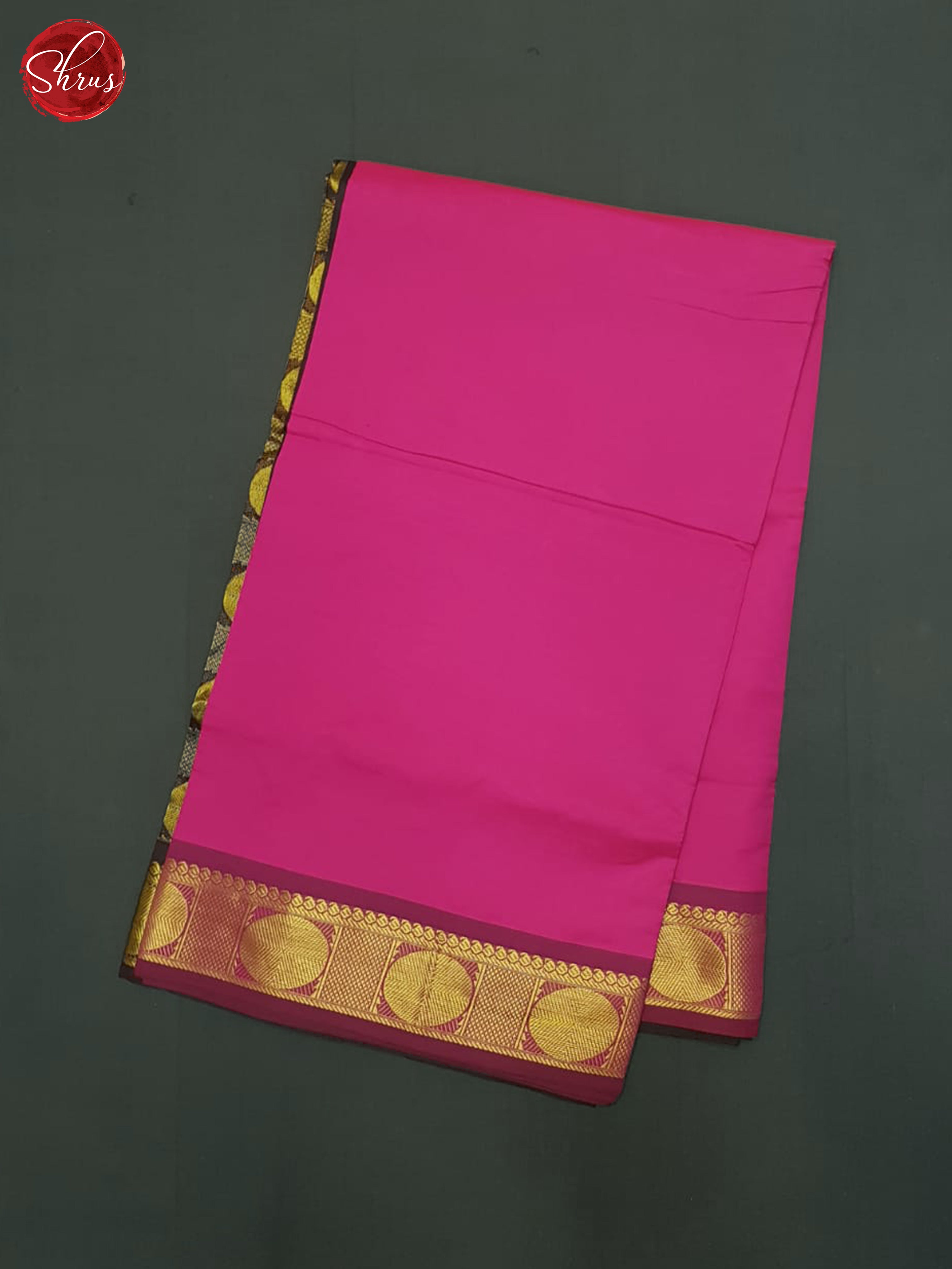 Pink And Wine-Silk cotton half-pure saree - Shop on ShrusEternity.com