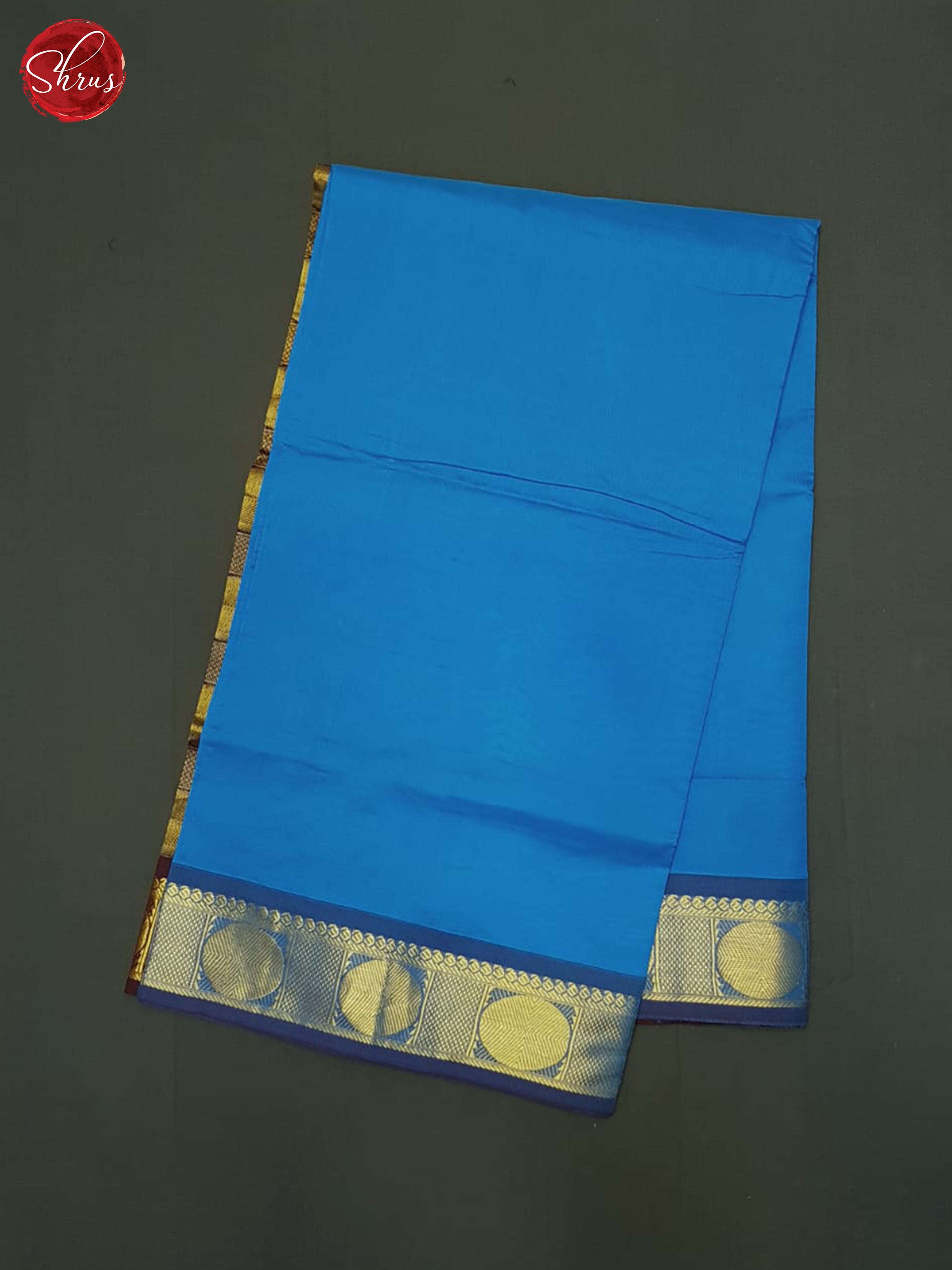 Blue And Brown- Silk Cotton Half-pure Saree - Shop on ShrusEternity.com