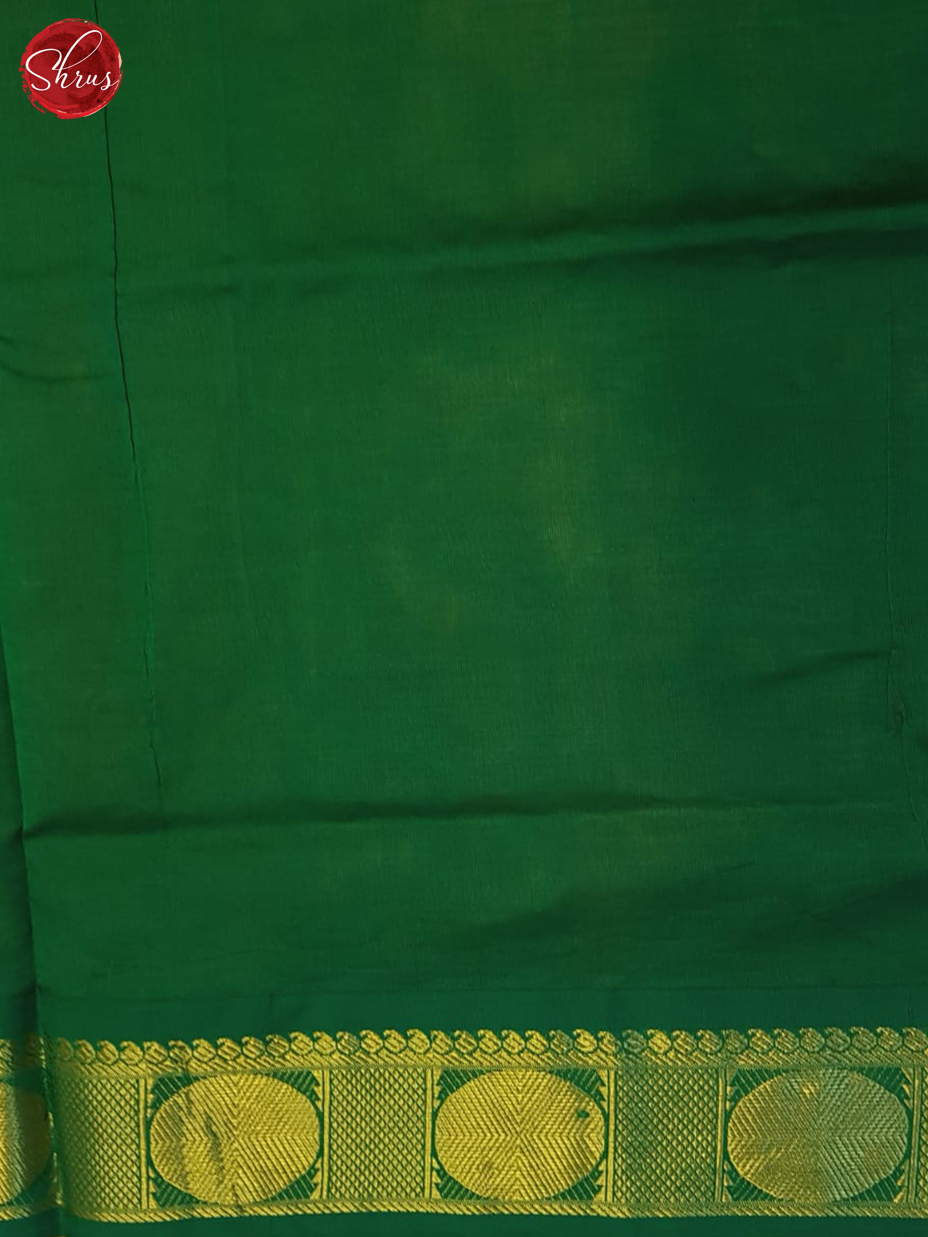 Orange And Green- SilK Cotton Half-pure Saree - Shop on ShrusEternity.com