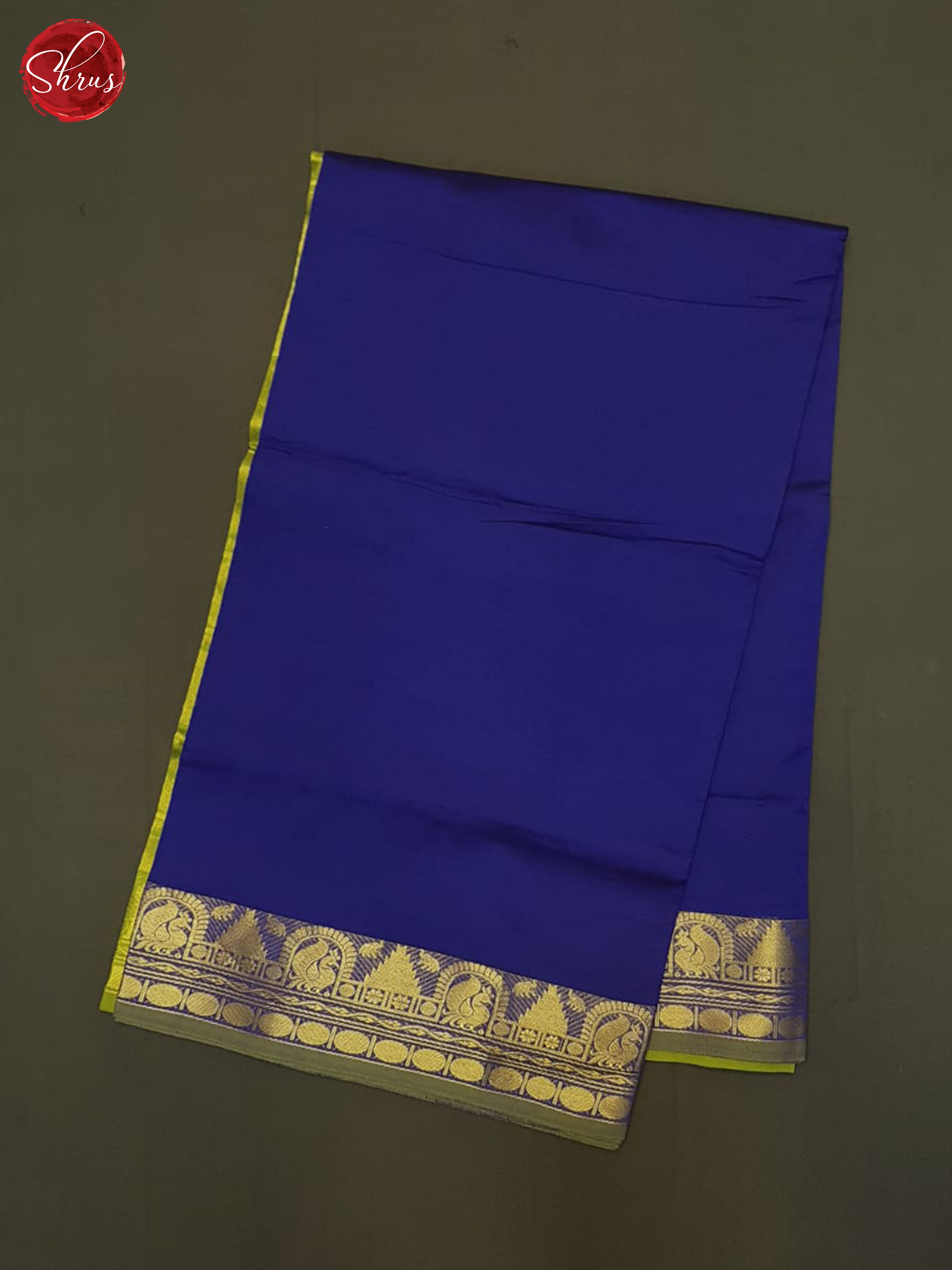 Blue And Green- Silk Cotton Half-pure Saree - Shop on ShrusEternity.com