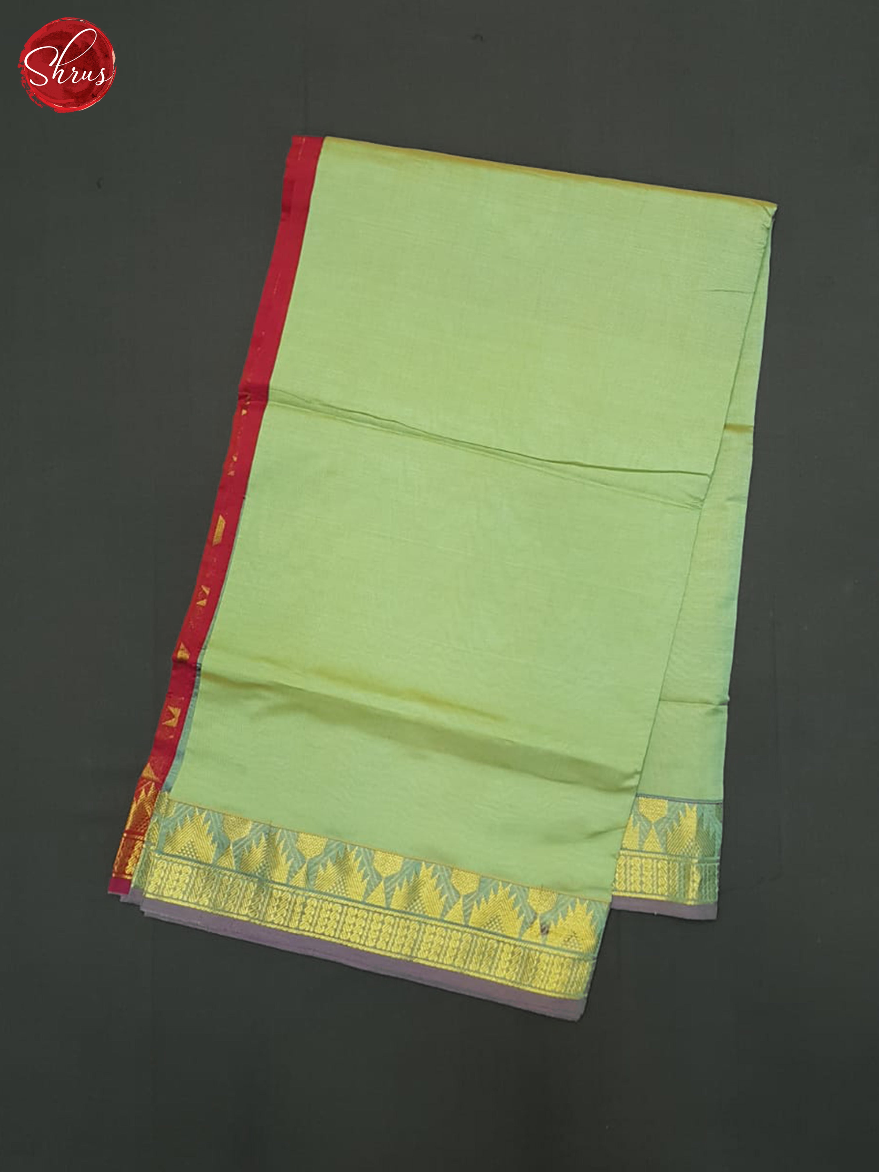 Green And Red- Silk Cotton Half-pure Saree - Shop on ShrusEternity.com