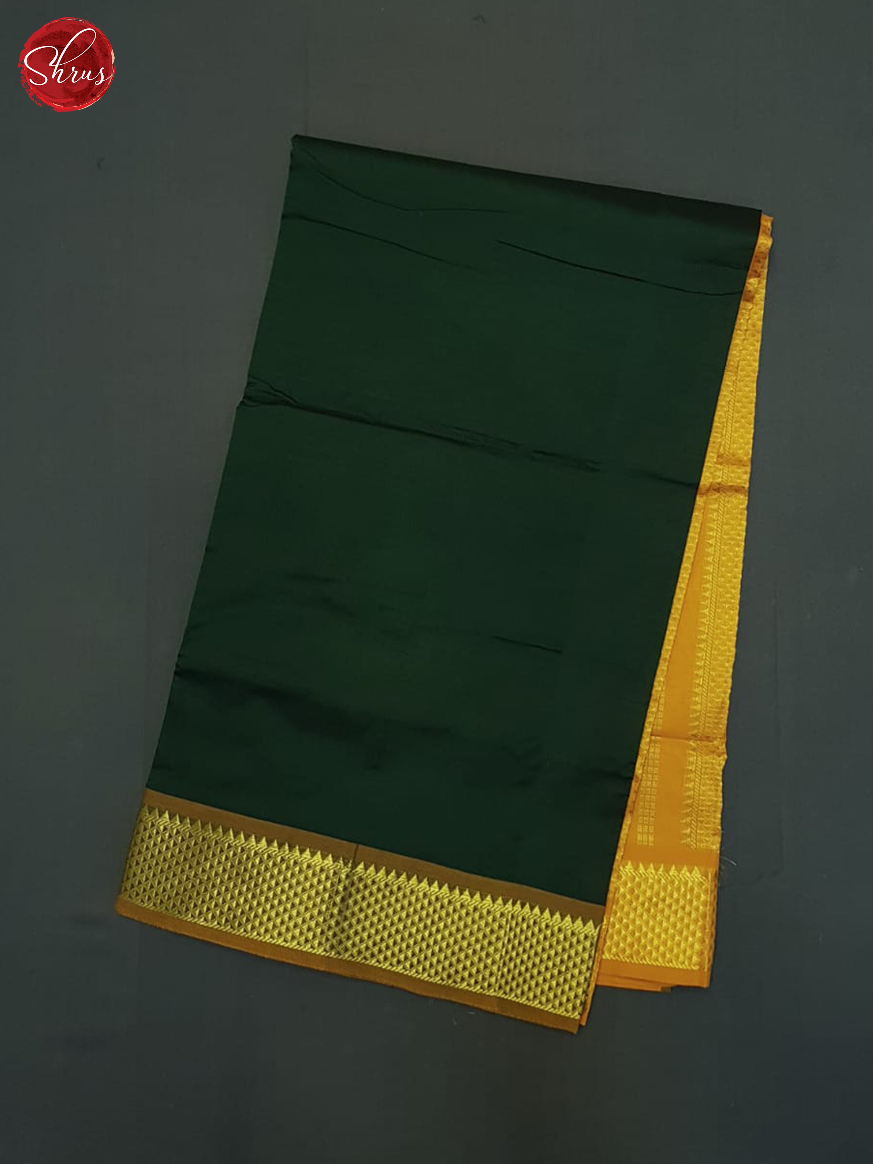Green And Mustard- Silk Cotton Half-pure Saree - Shop on ShrusEternity.com