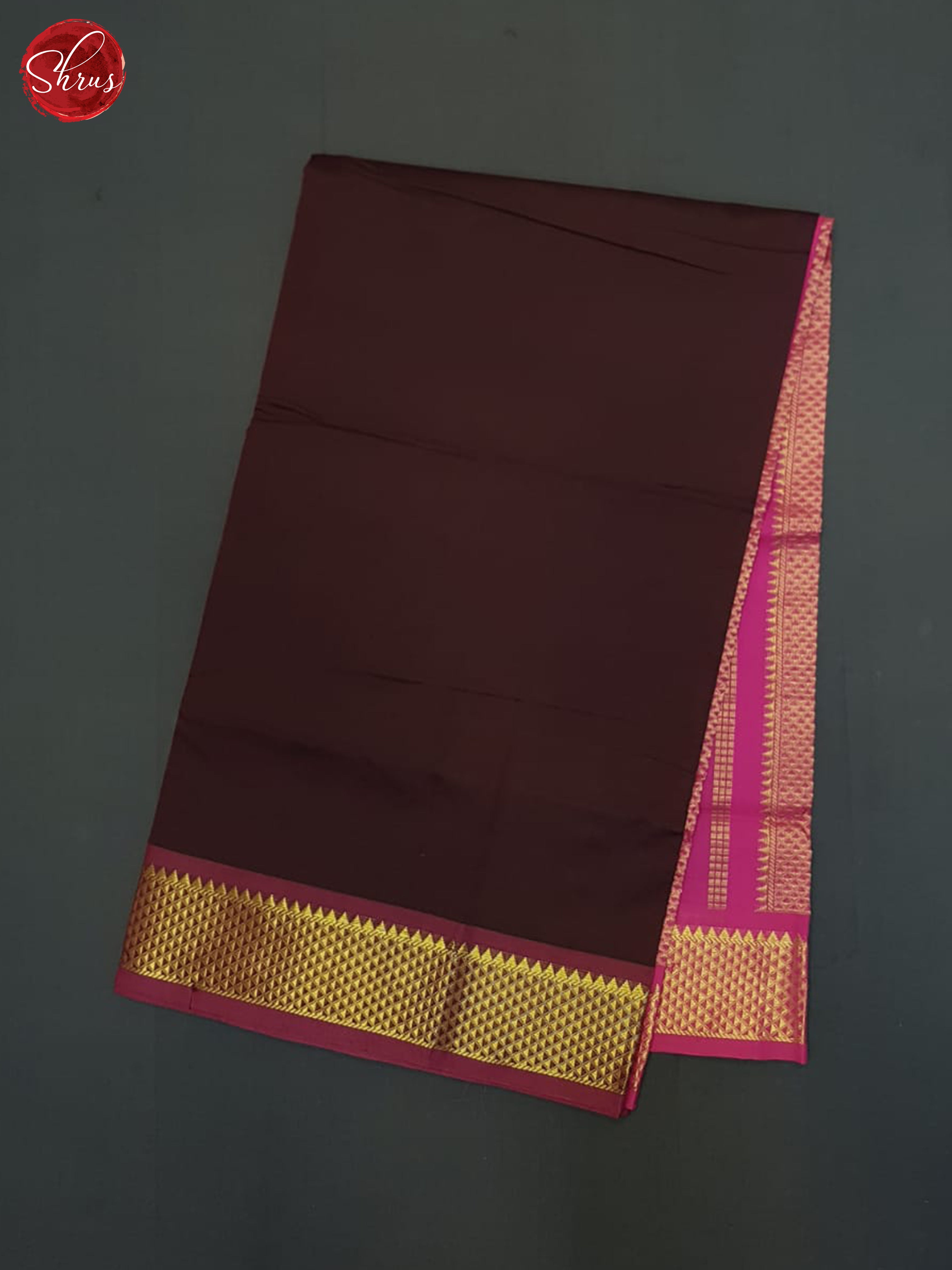 Brown And Pink-Silk Cotton Half-pure Saree - Shop on ShrusEternity.com