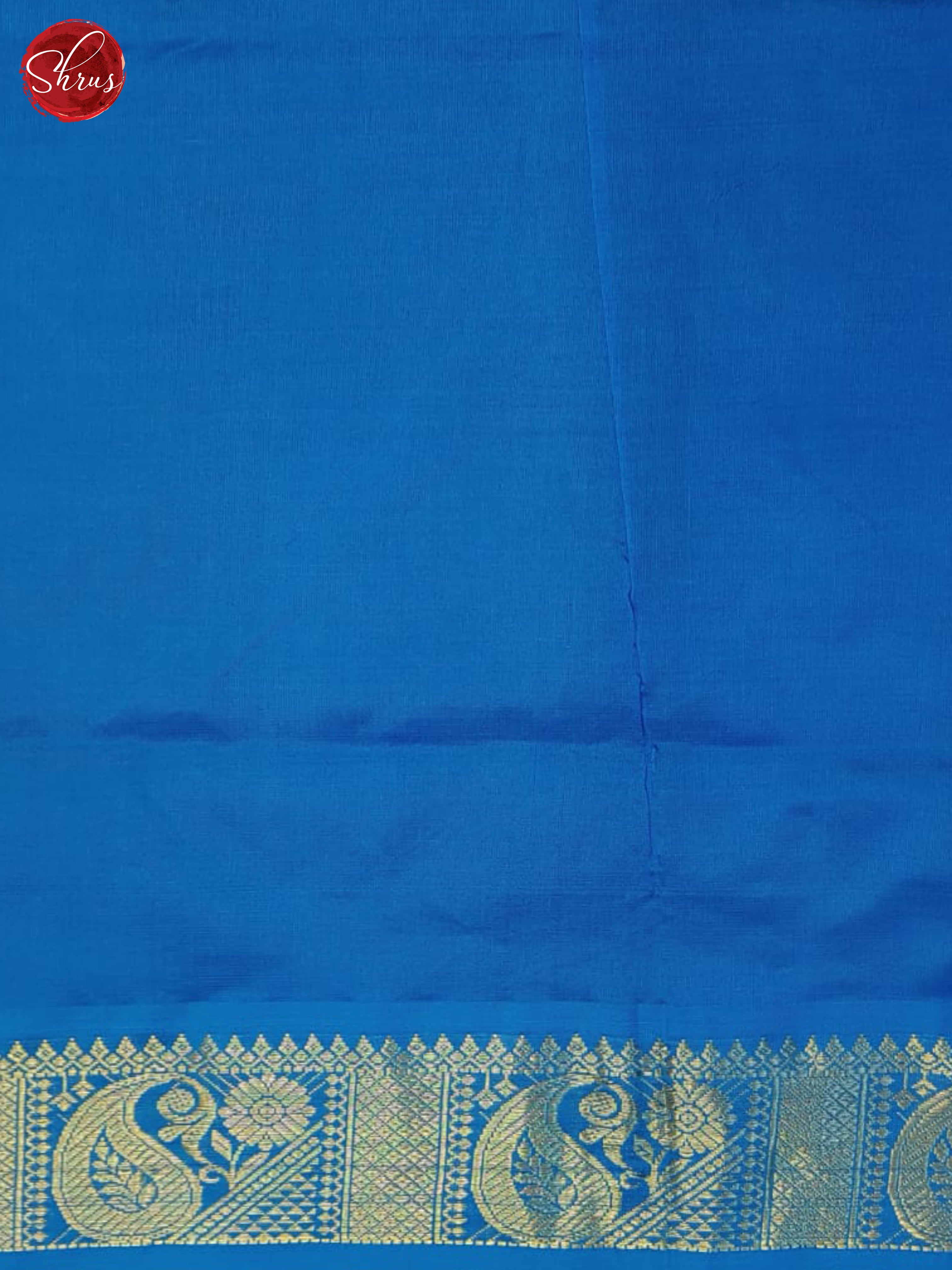 Orange And Blue- Silk Cotton half-pure Saree - Shop on ShrusEternity.com