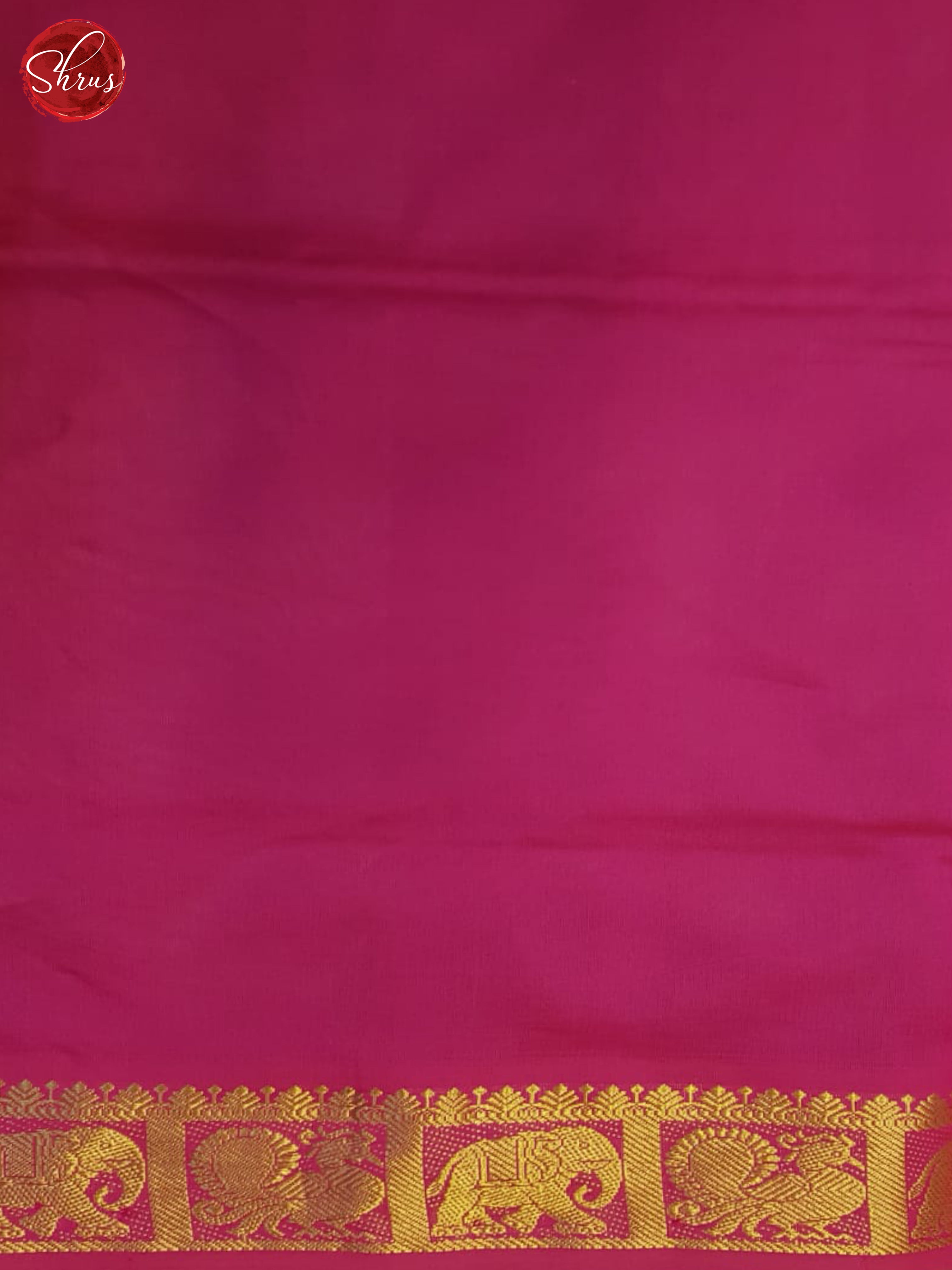 Green And Pink- Silk Cotton Half-pure Saree - Shop on ShrusEternity.com