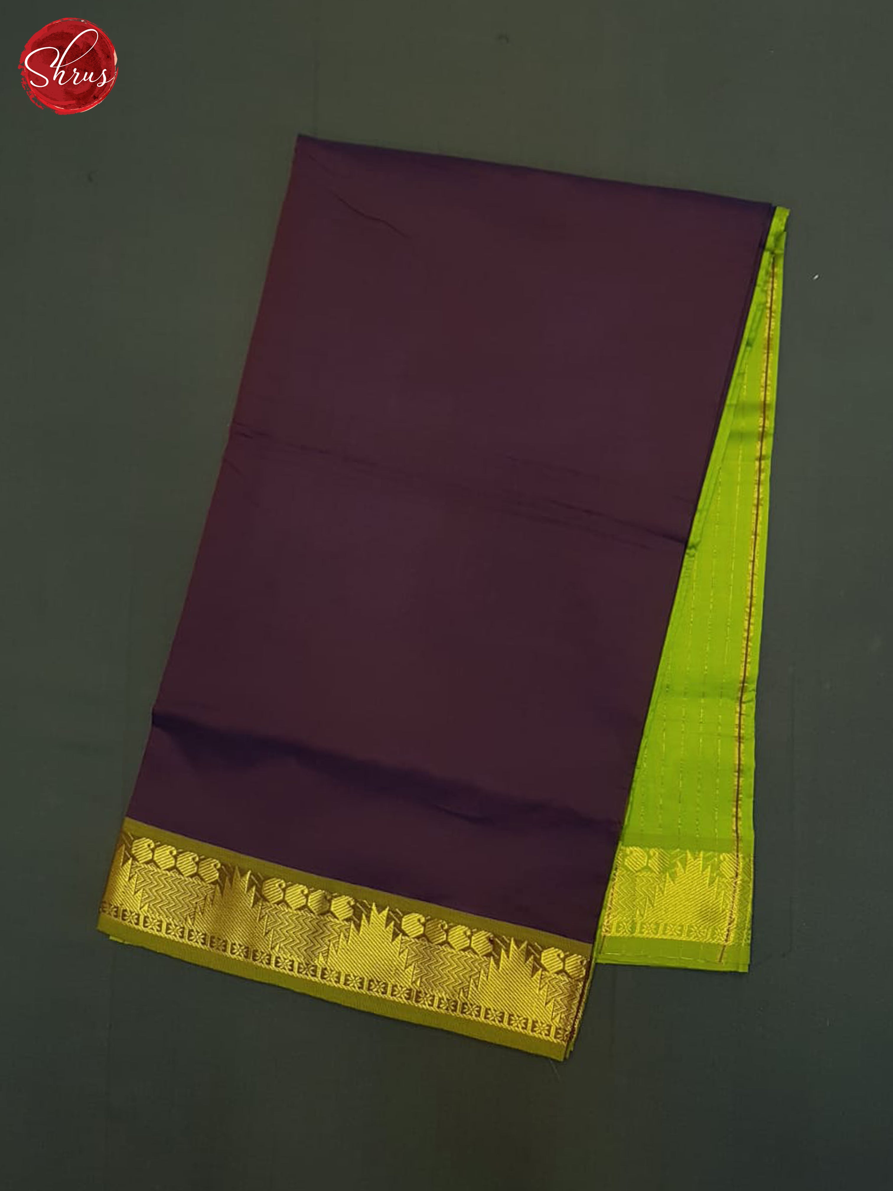 Deep Wine And Green- Silk Cotton Half-pure Saree - Shop on ShrusEternity.com
