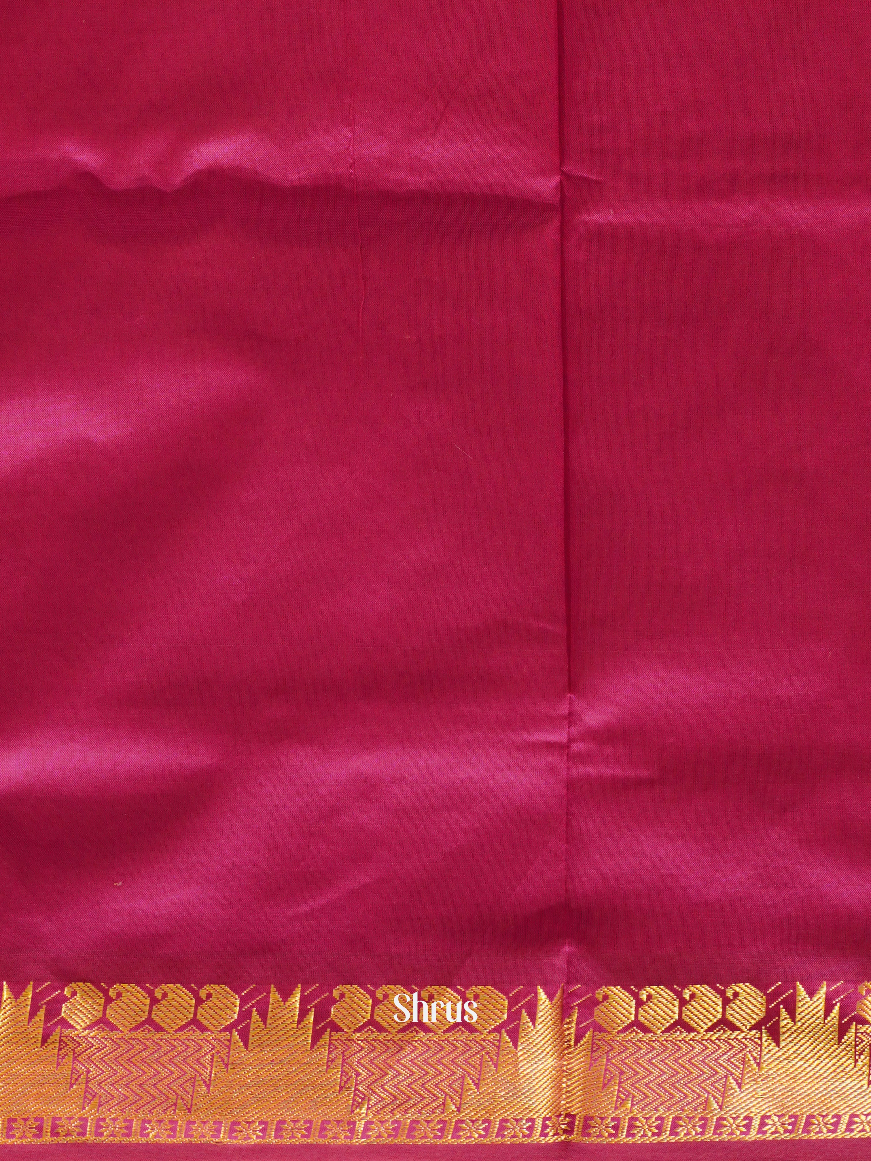 Green And Pink- Silk Cotton Half-pure Saree - Shop on ShrusEternity.com