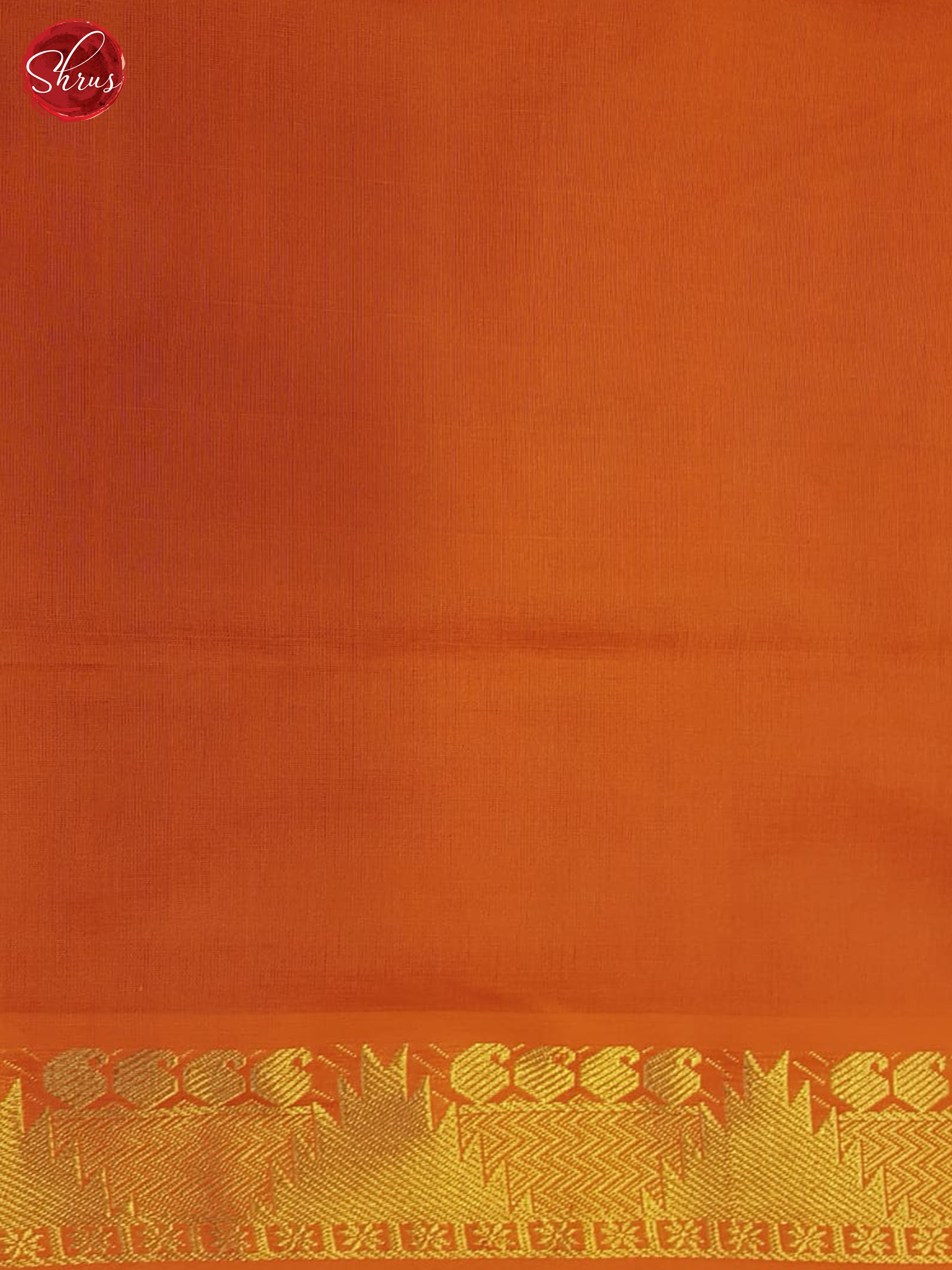 Grey And Orange- Silk Cotton Half-pure Saree - Shop on ShrusEternity.com