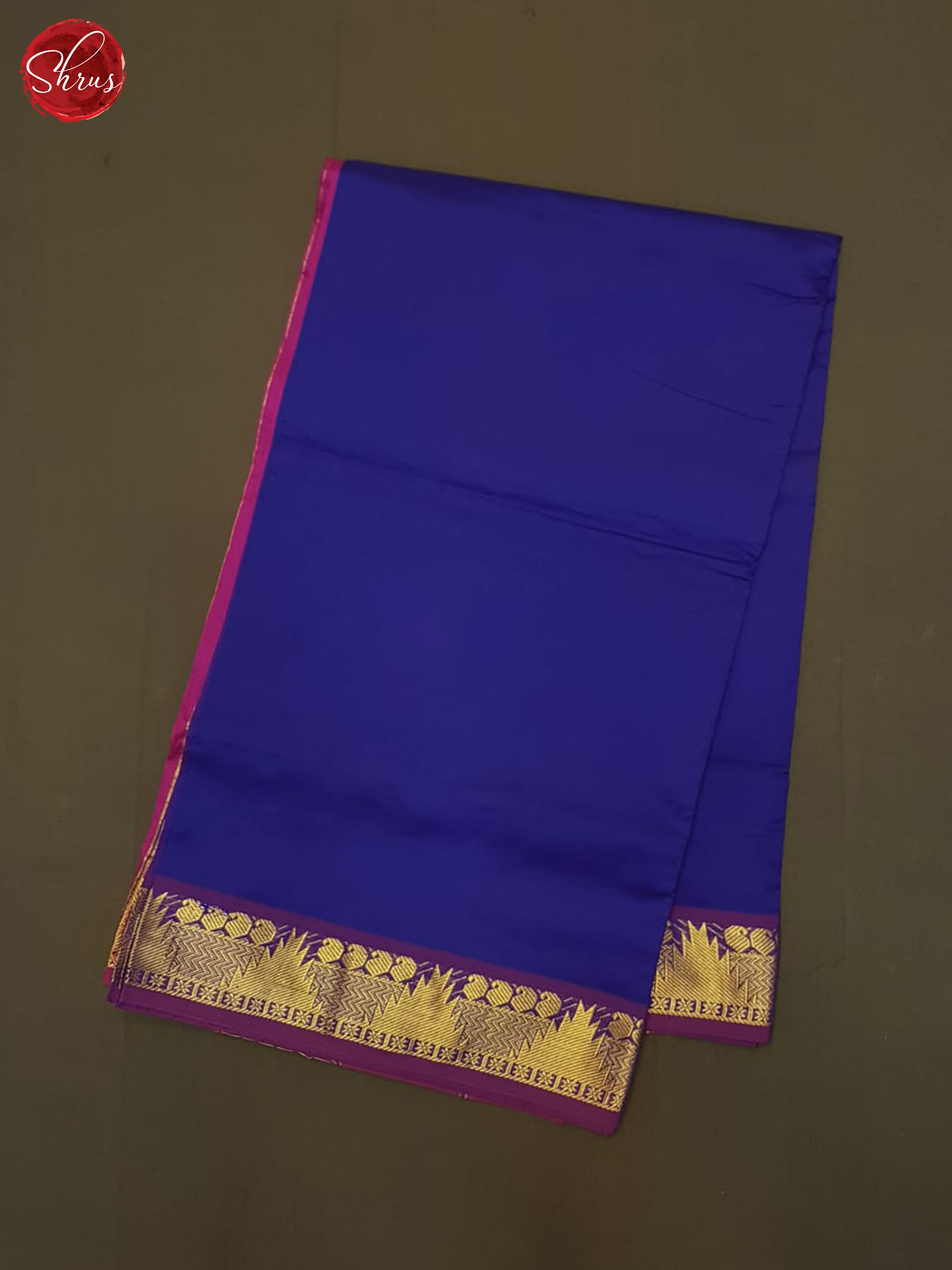 Blue And Pink- Silk Cotton Half-Pure Saree - Shop on ShrusEternity.com