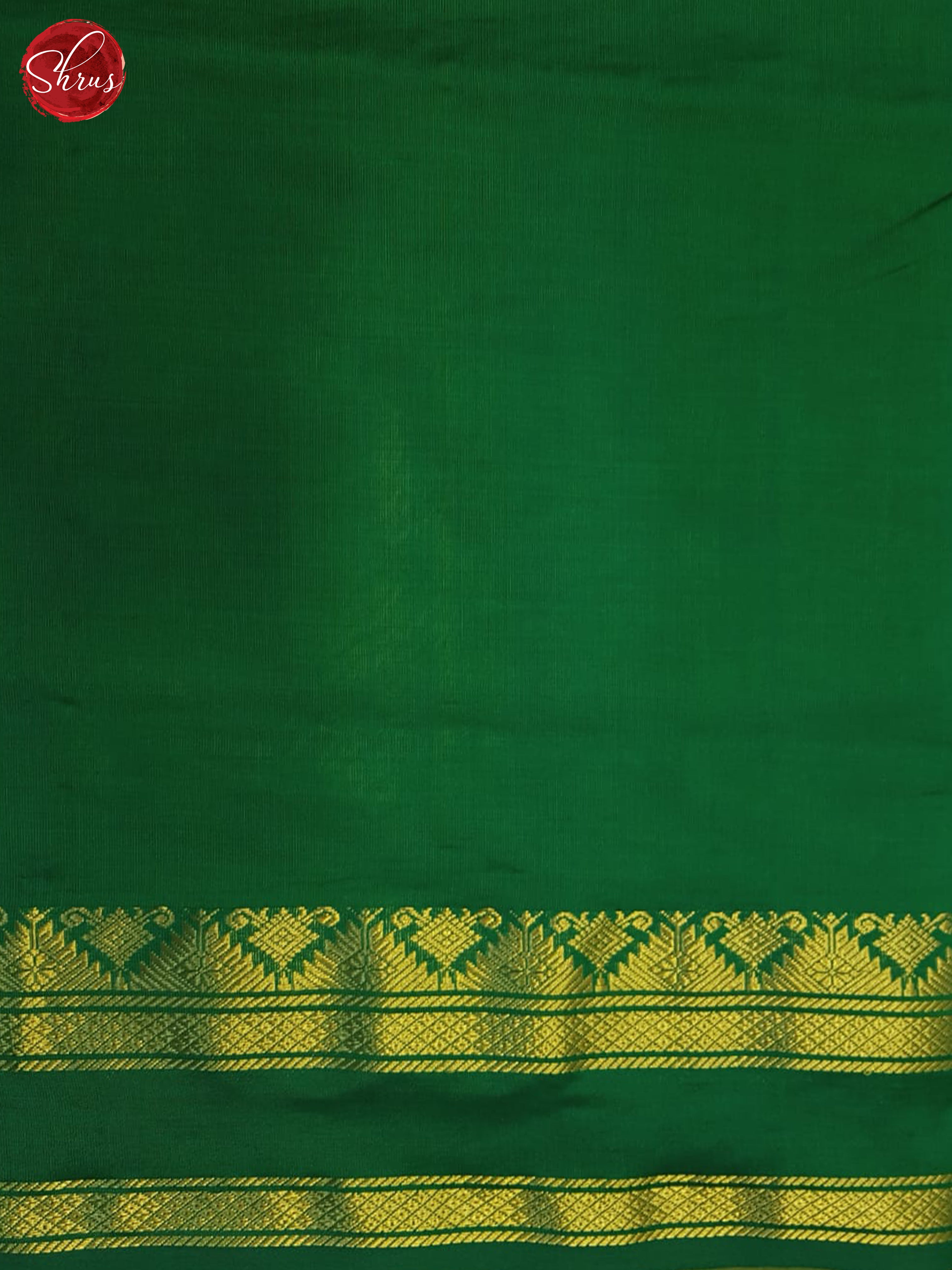 Lime Green & Green - Silk Cotton Half-Pure Saree - Shop on ShrusEternity.com