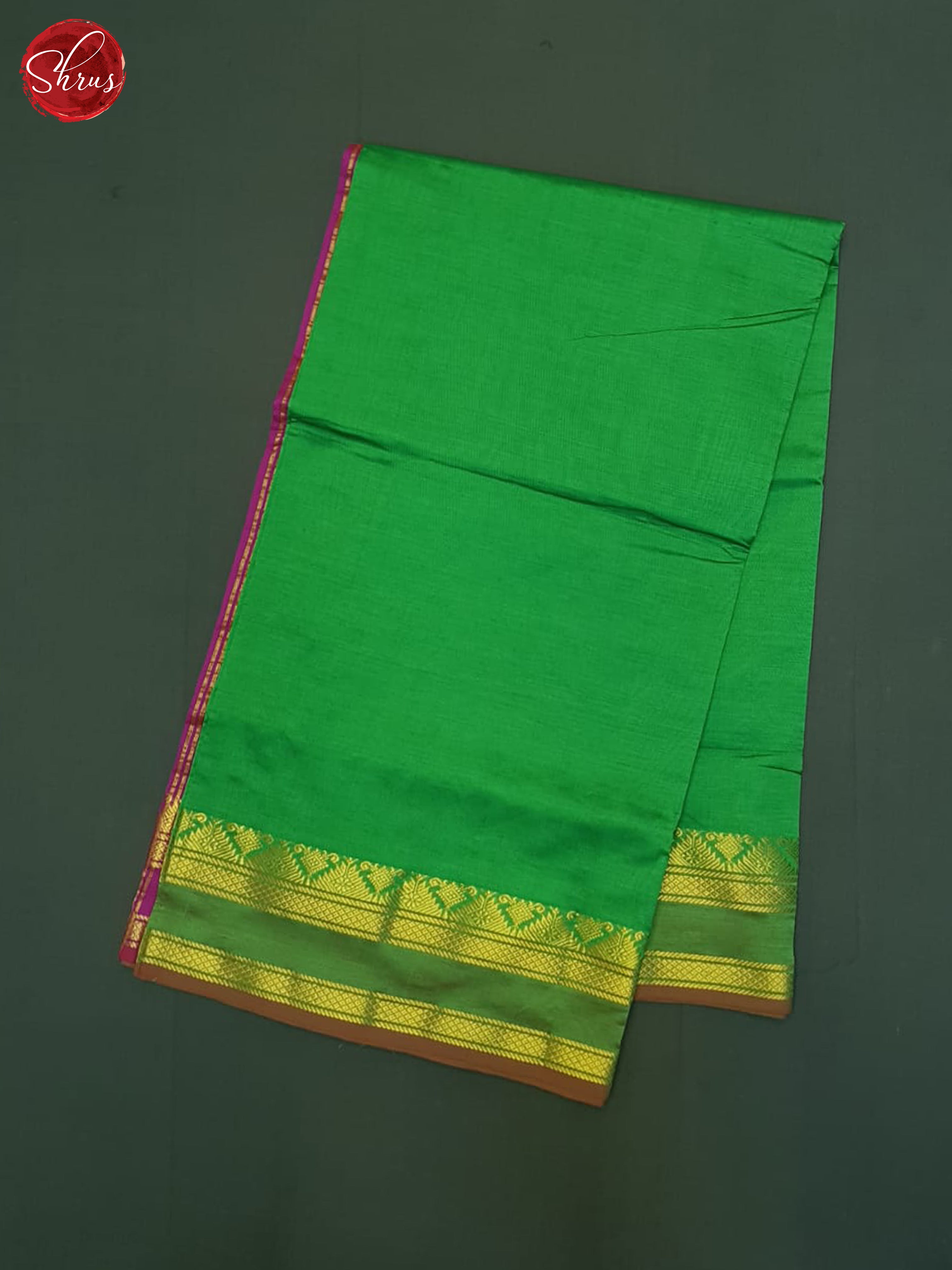 Green And Purple- Silk Cotton Half-pure Saree - Shop on ShrusEternity.com