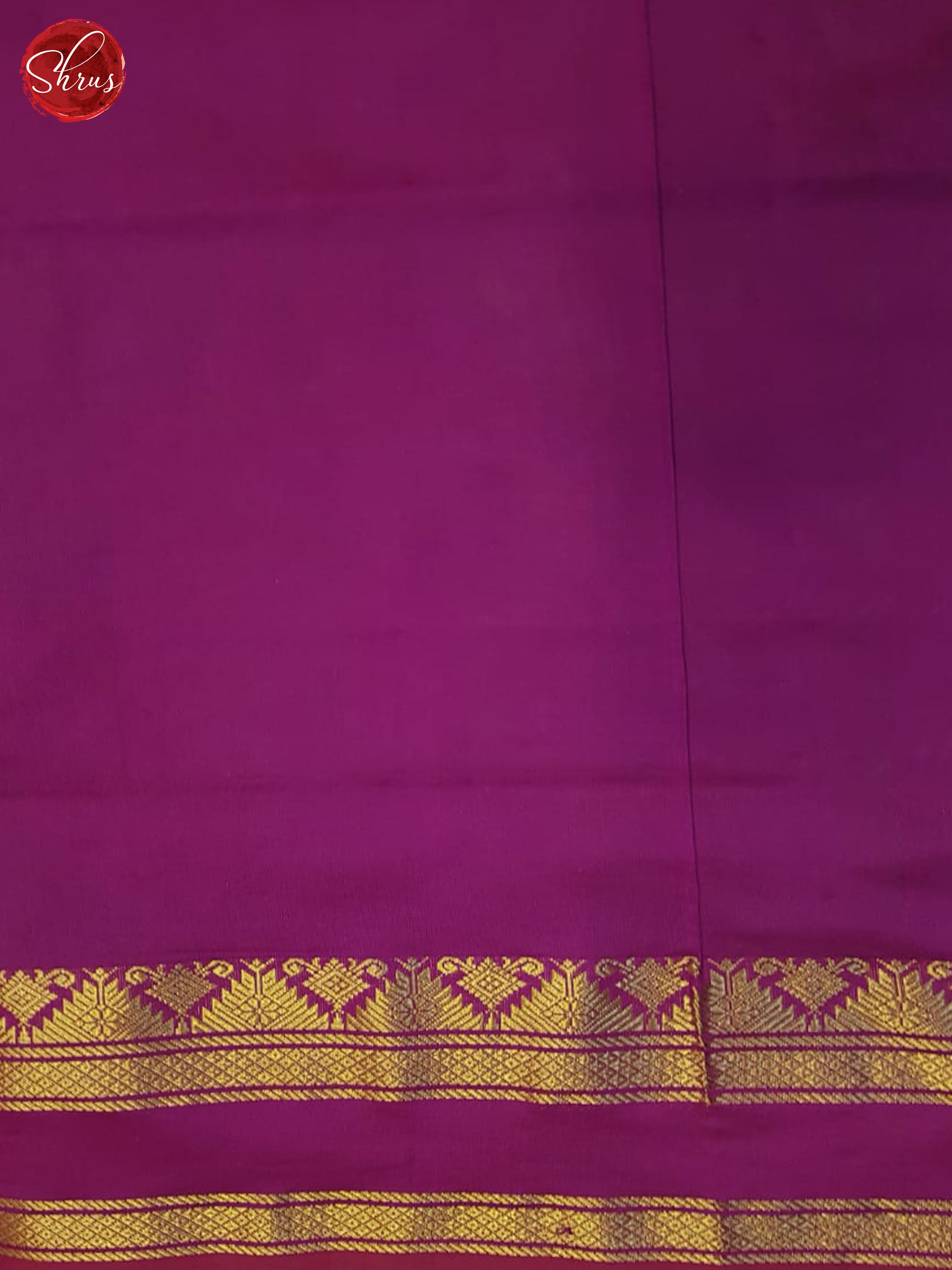 Green And Purple- Silk Cotton Half-pure Saree - Shop on ShrusEternity.com