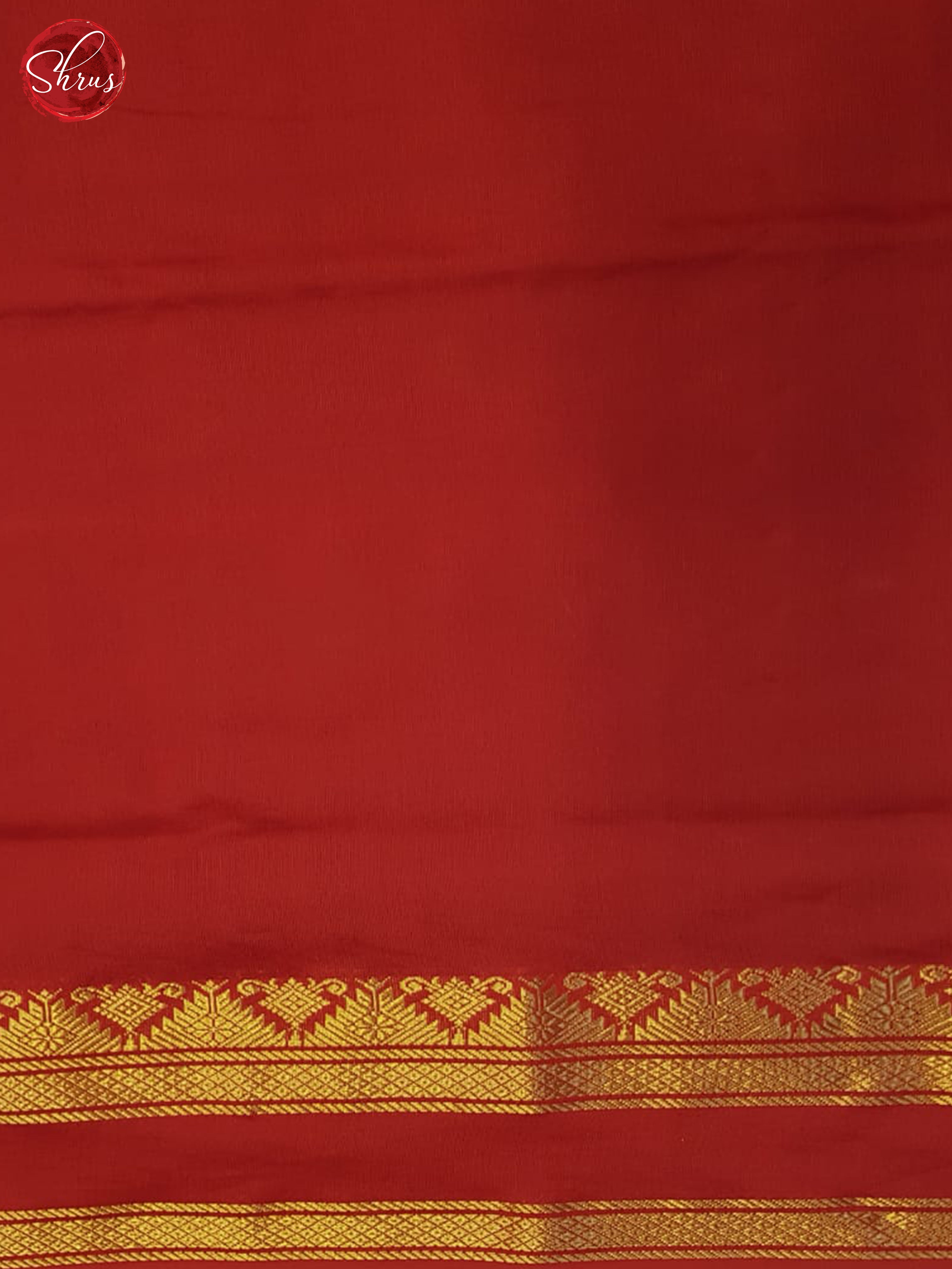 Blue And Red- Silk Cotton Half-pure Saree - Shop on ShrusEternity.com