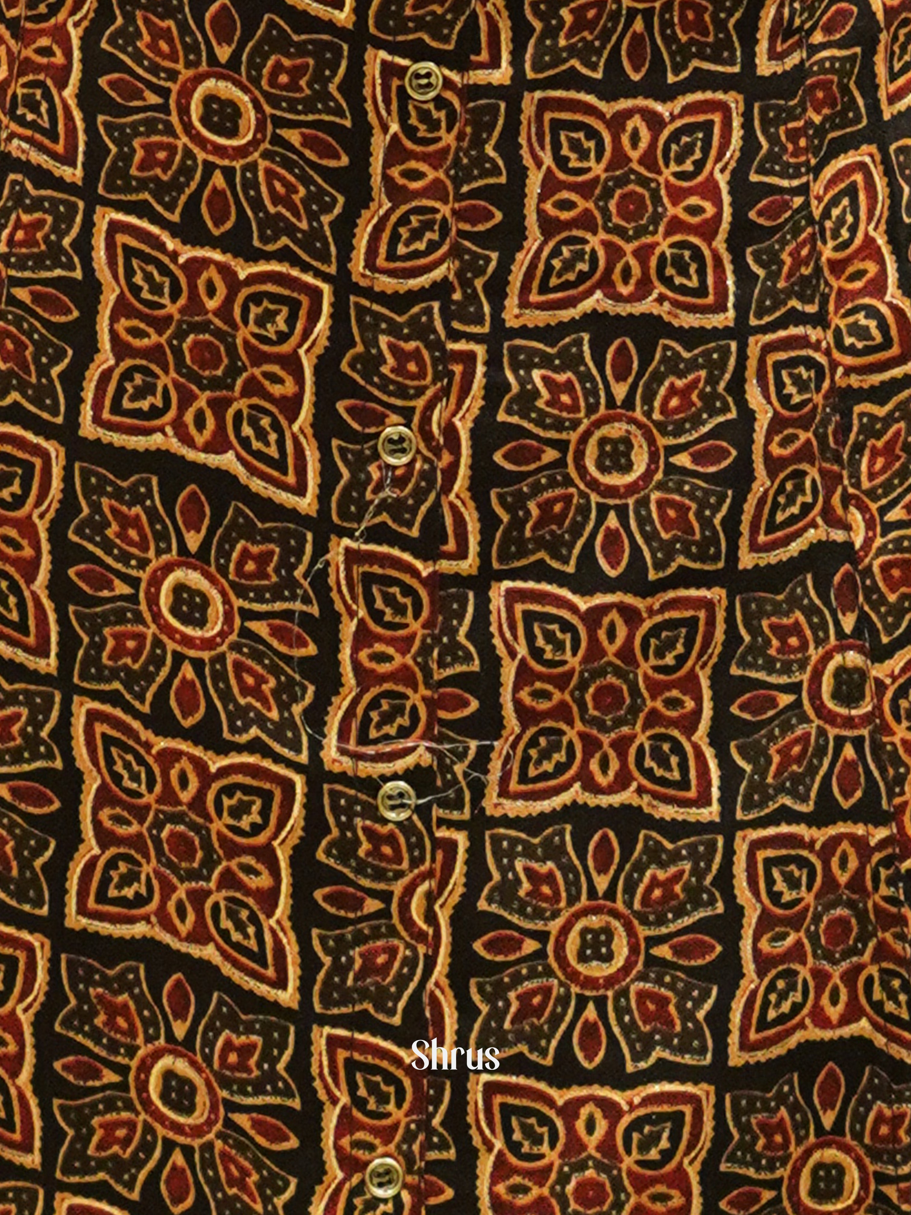 Black - Casual Printed Readymade Kurti - Shop on ShrusEternity.com