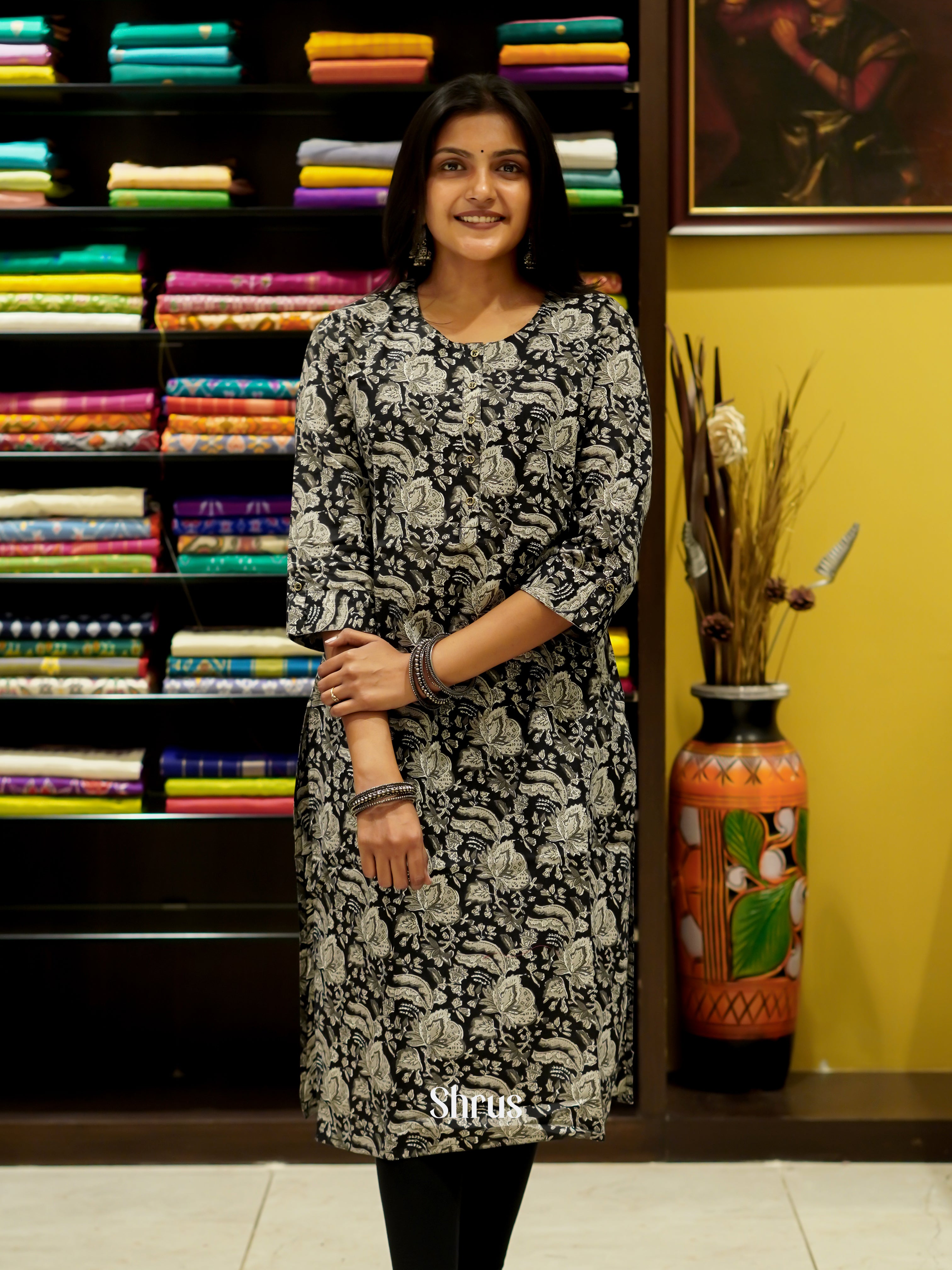 Black - Readymade Kurti - Shop on ShrusEternity.com
