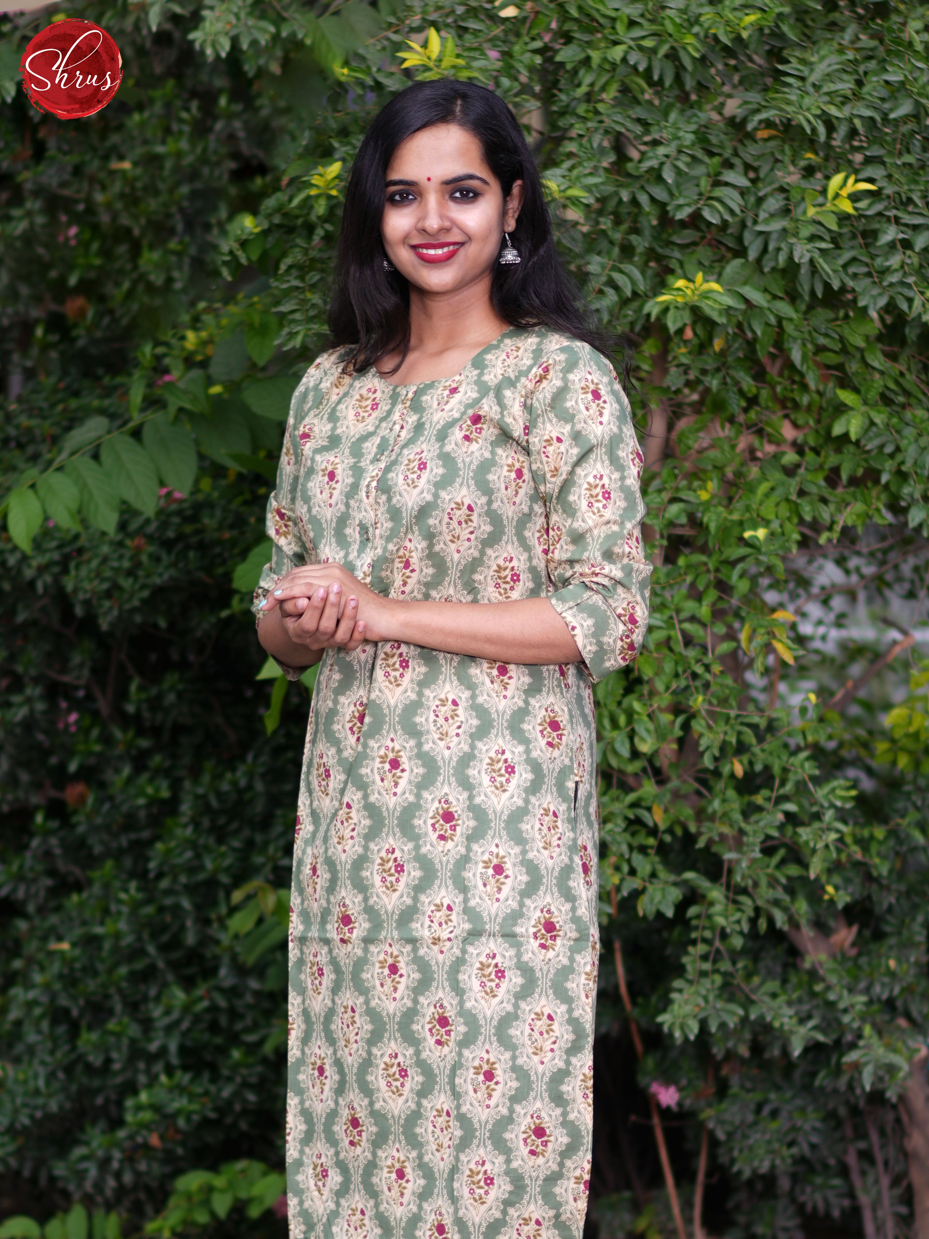 Green - Printed Readymade Kurti - Shop on ShrusEternity.com