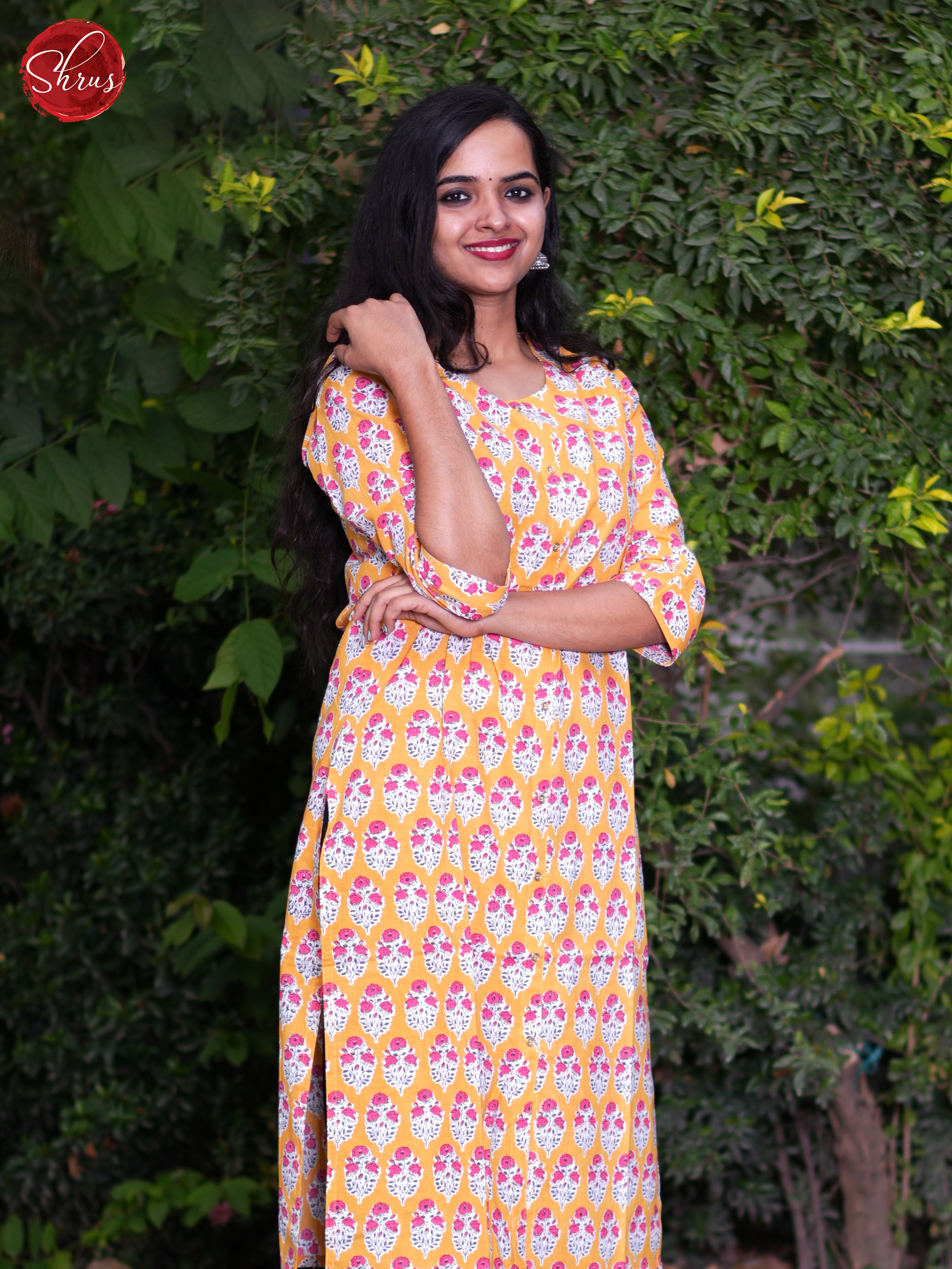 Mustard - Casual Printed Readymade Kurti - Shop on ShrusEternity.com