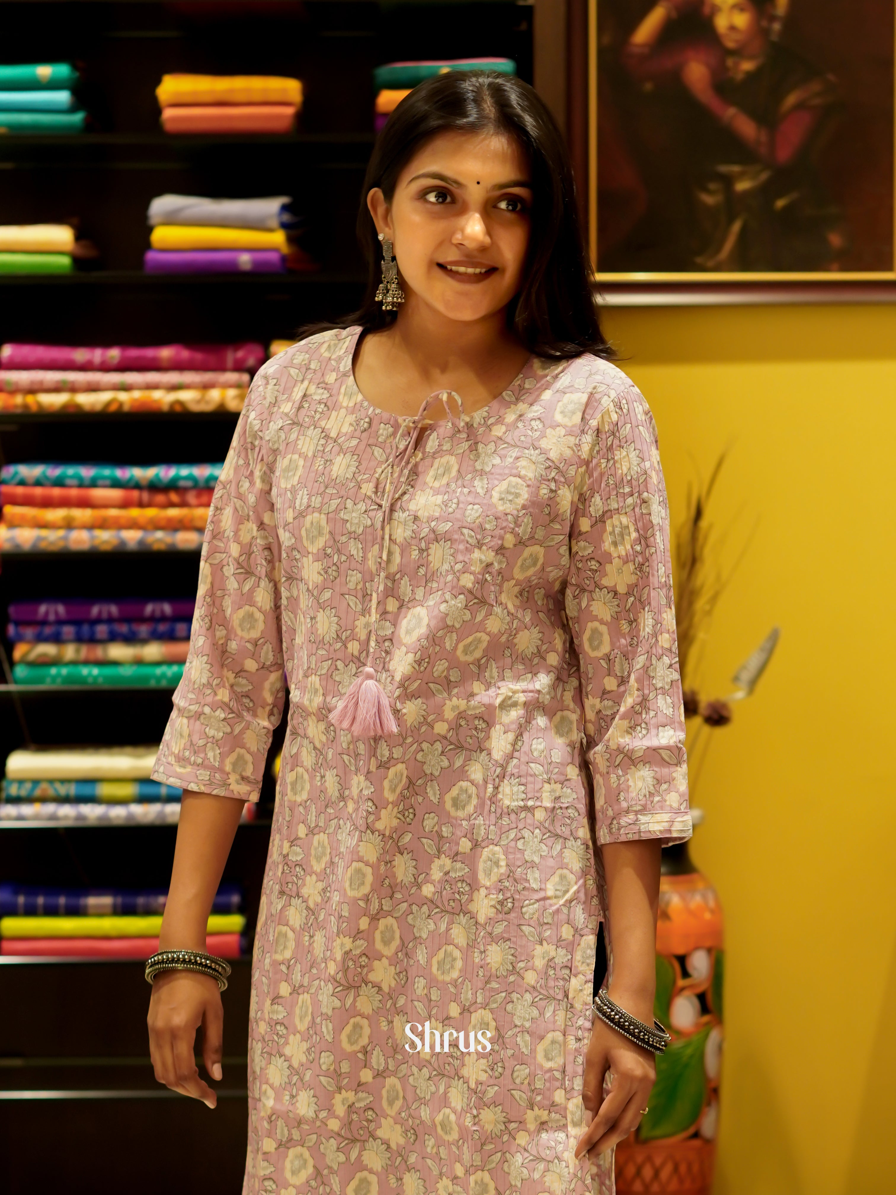 Dusty Pink- ReadyMade Kurti - Shop on ShrusEternity.com