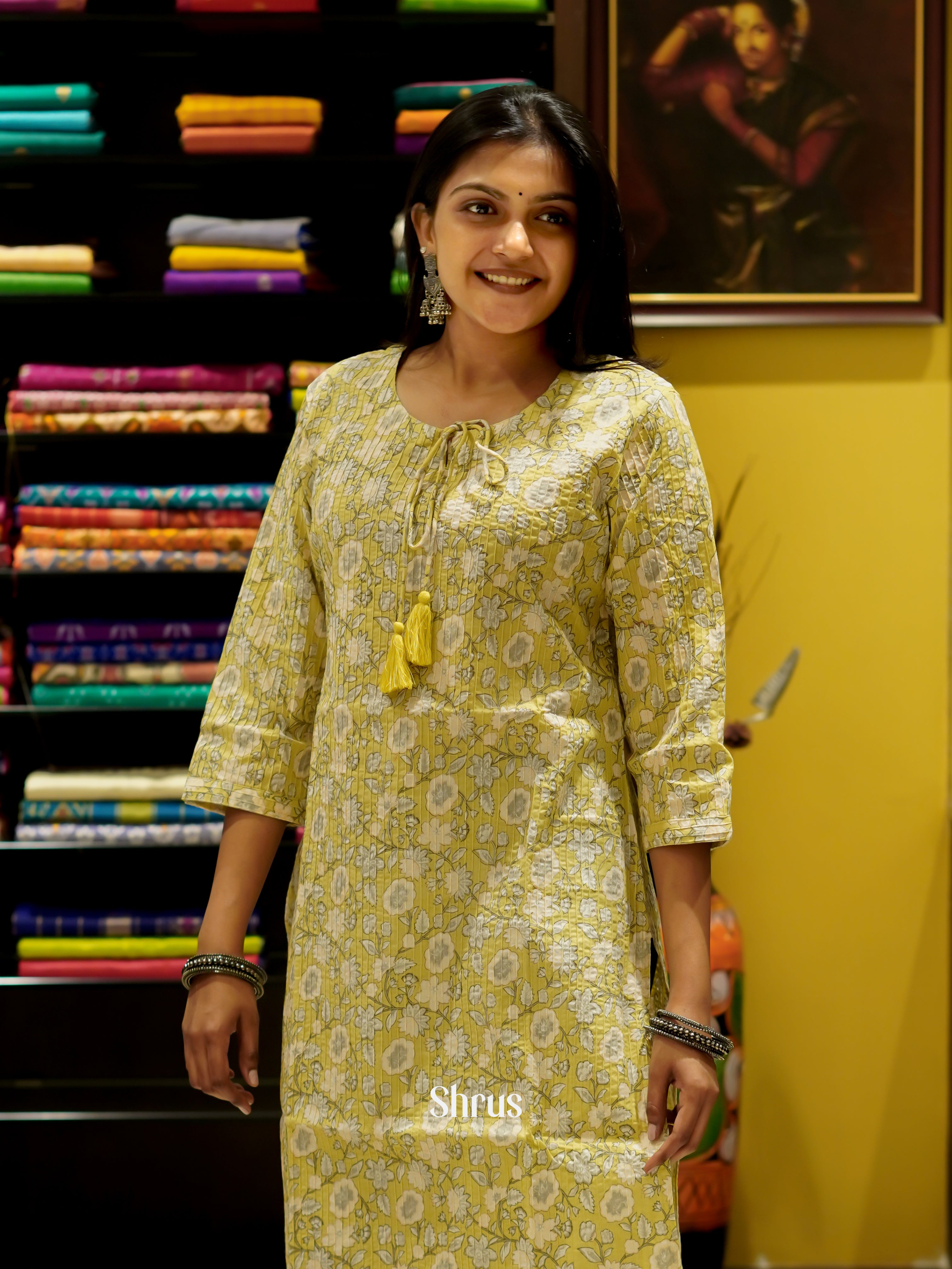 Green - Readymade Kurti - Shop on ShrusEternity.com