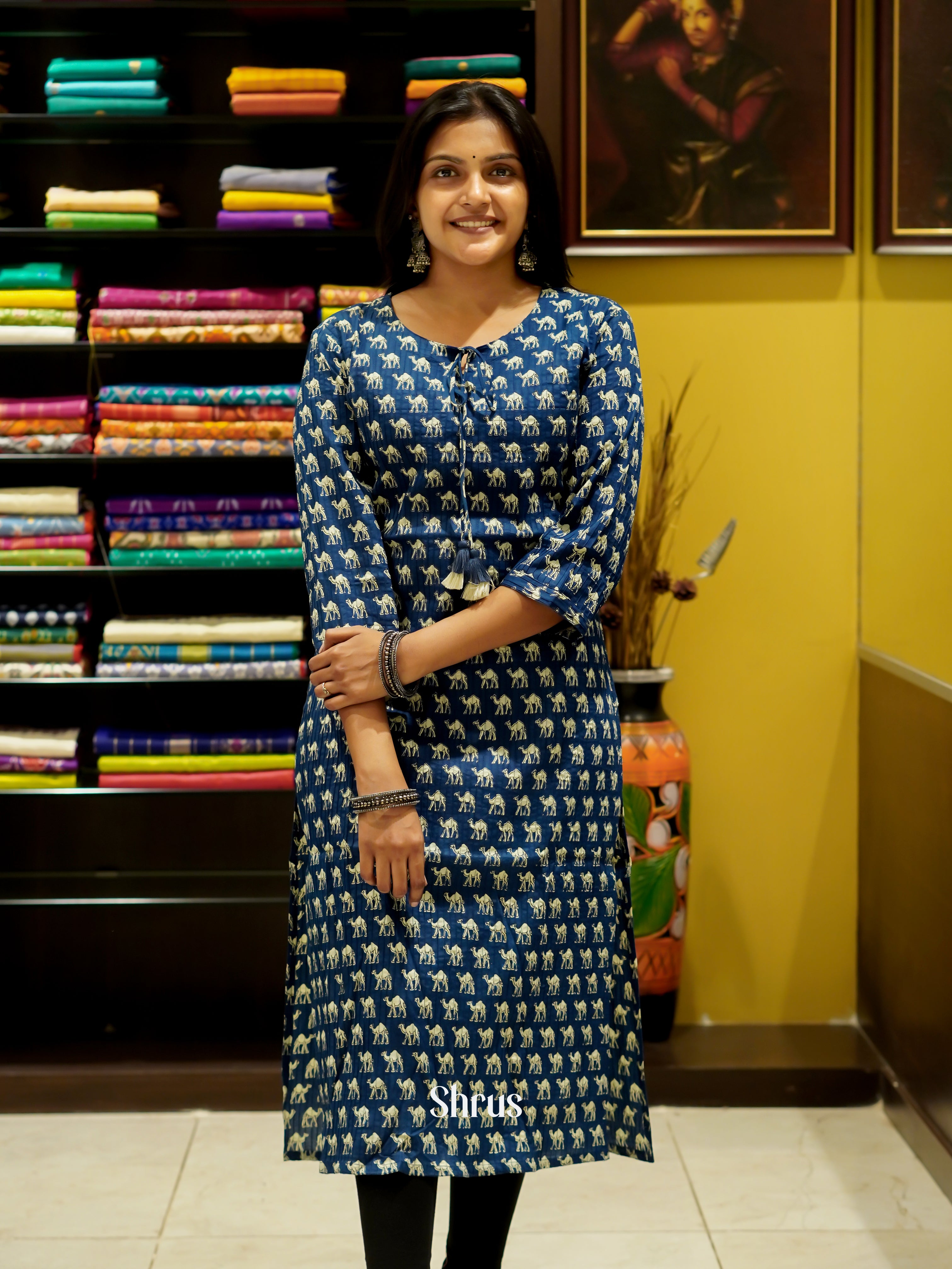 Blue - Readymade Kurti - Shop on ShrusEternity.com