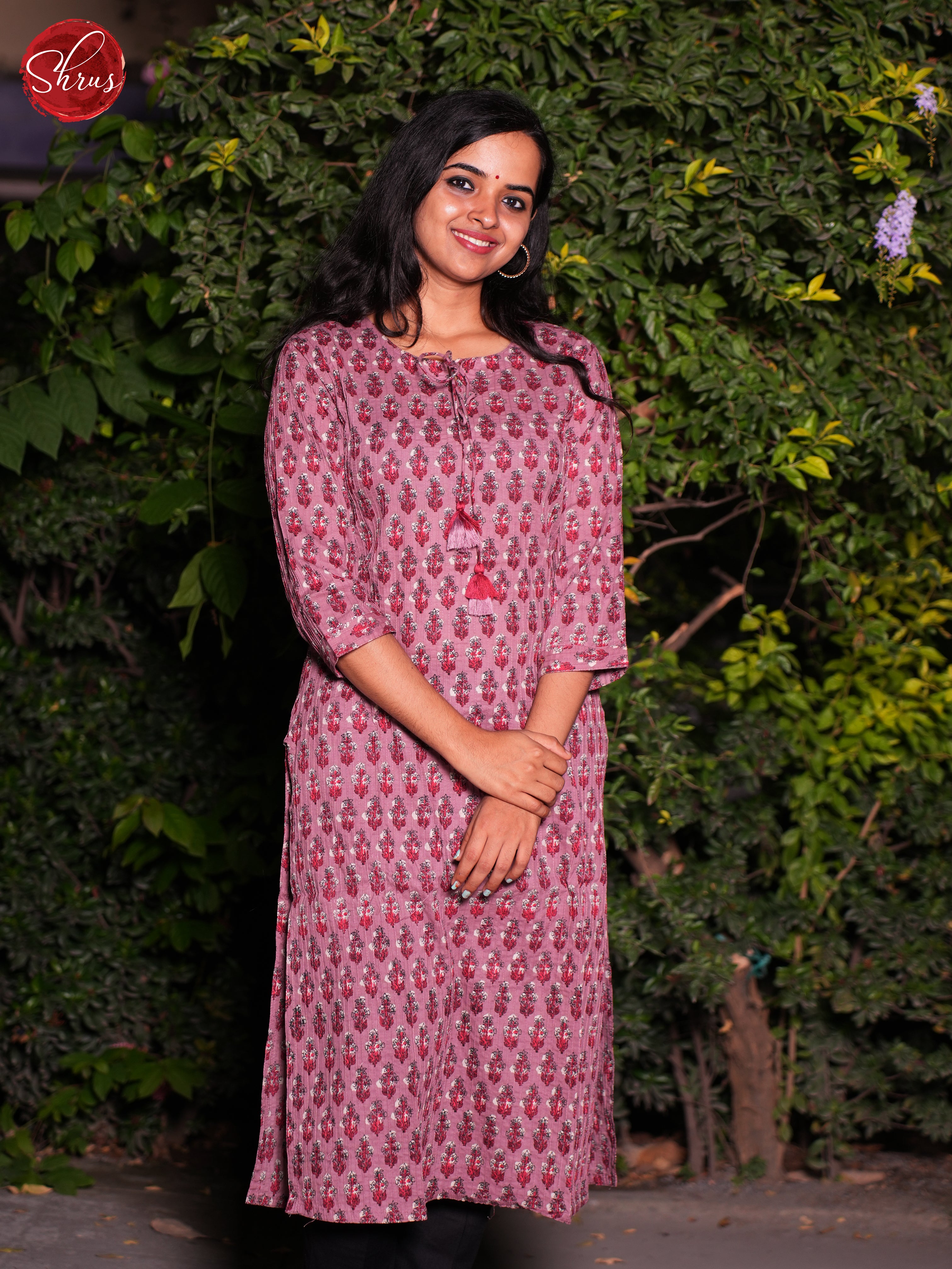 Pink- Casual Printed Readymade Kurti - Shop on ShrusEternity.com