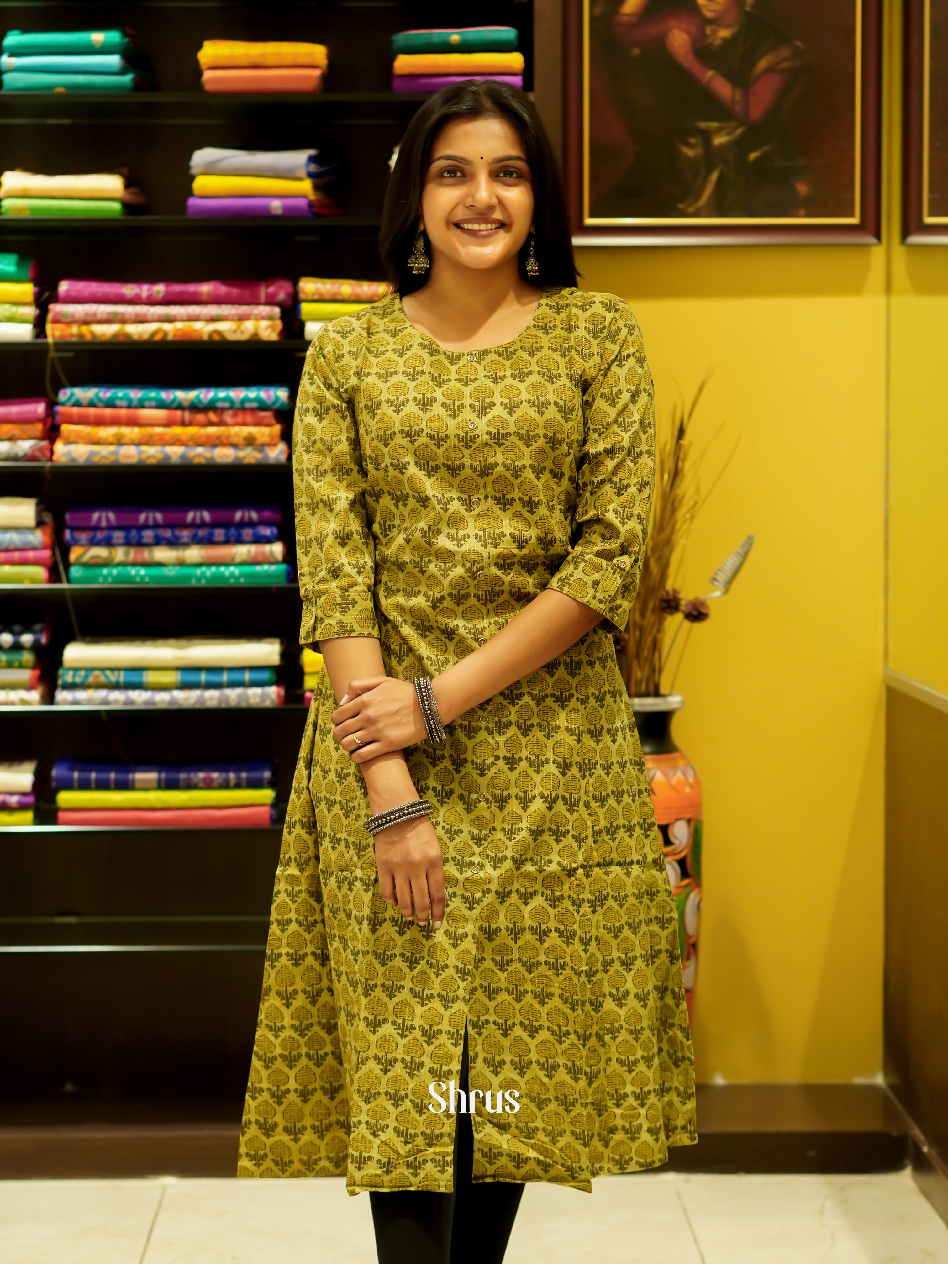 Green - Readymade Kurti - Shop on ShrusEternity.com