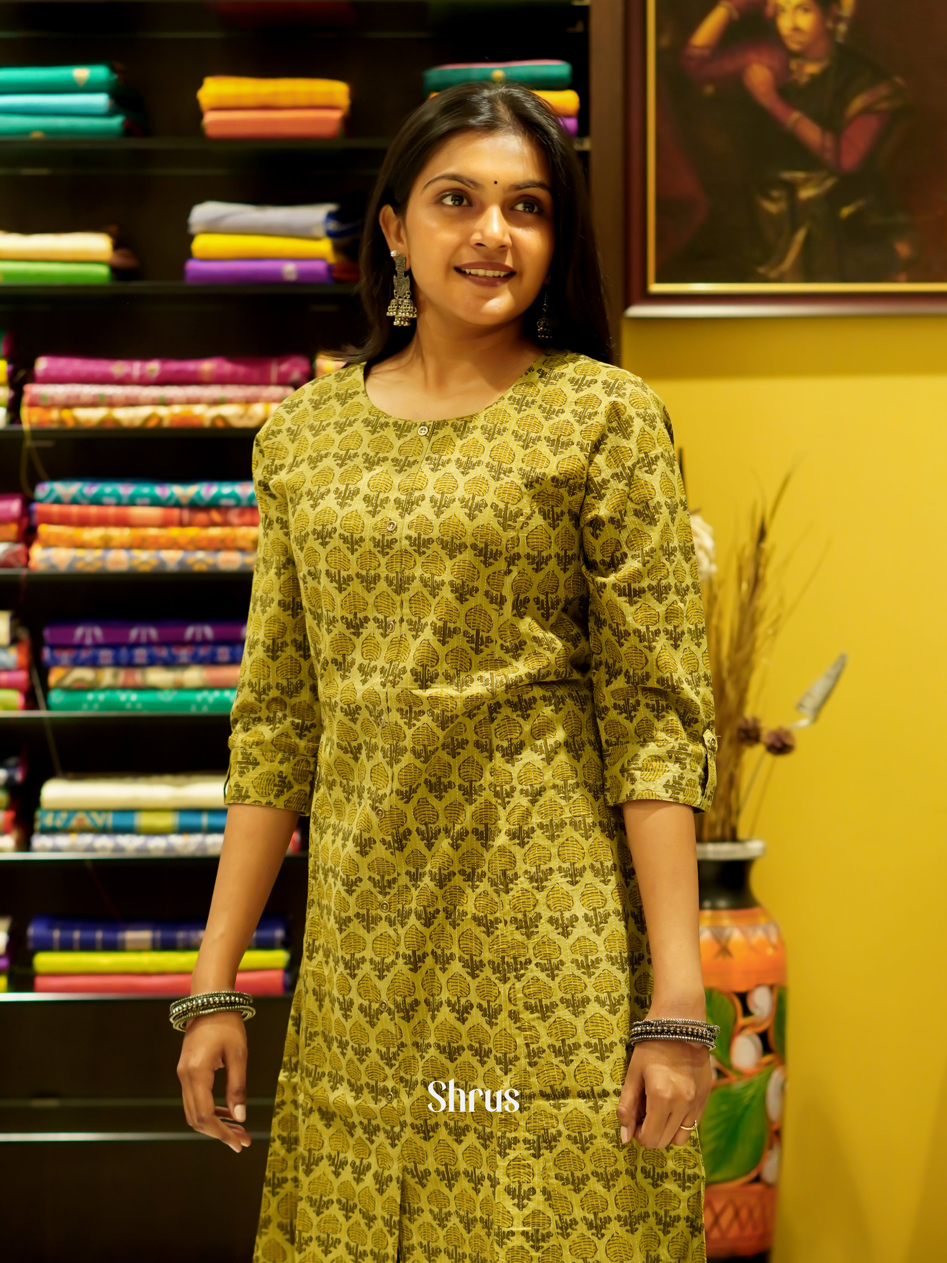 Green - Readymade Kurti - Shop on ShrusEternity.com