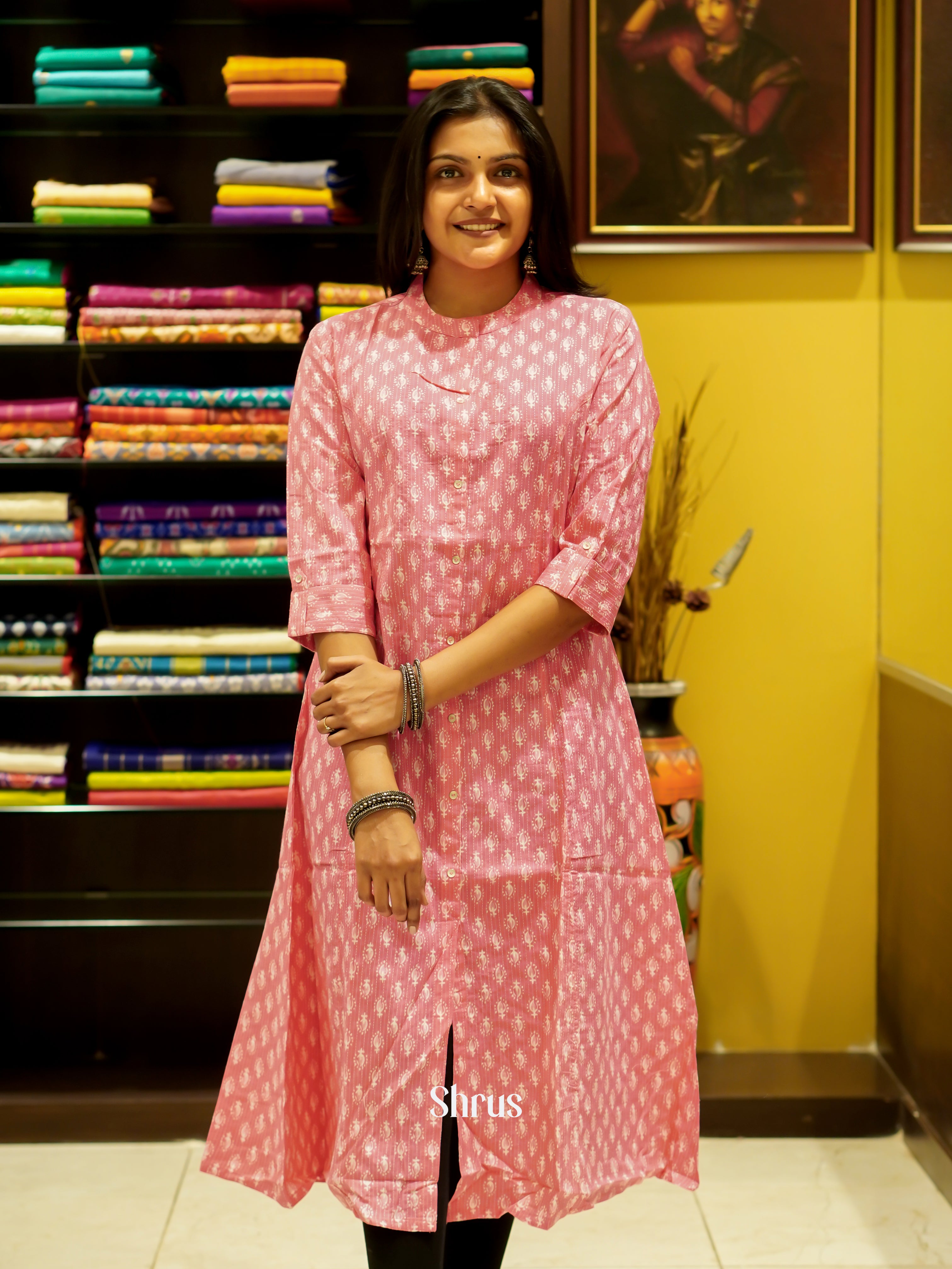 Pink- Readymade Kurti - Shop on ShrusEternity.com