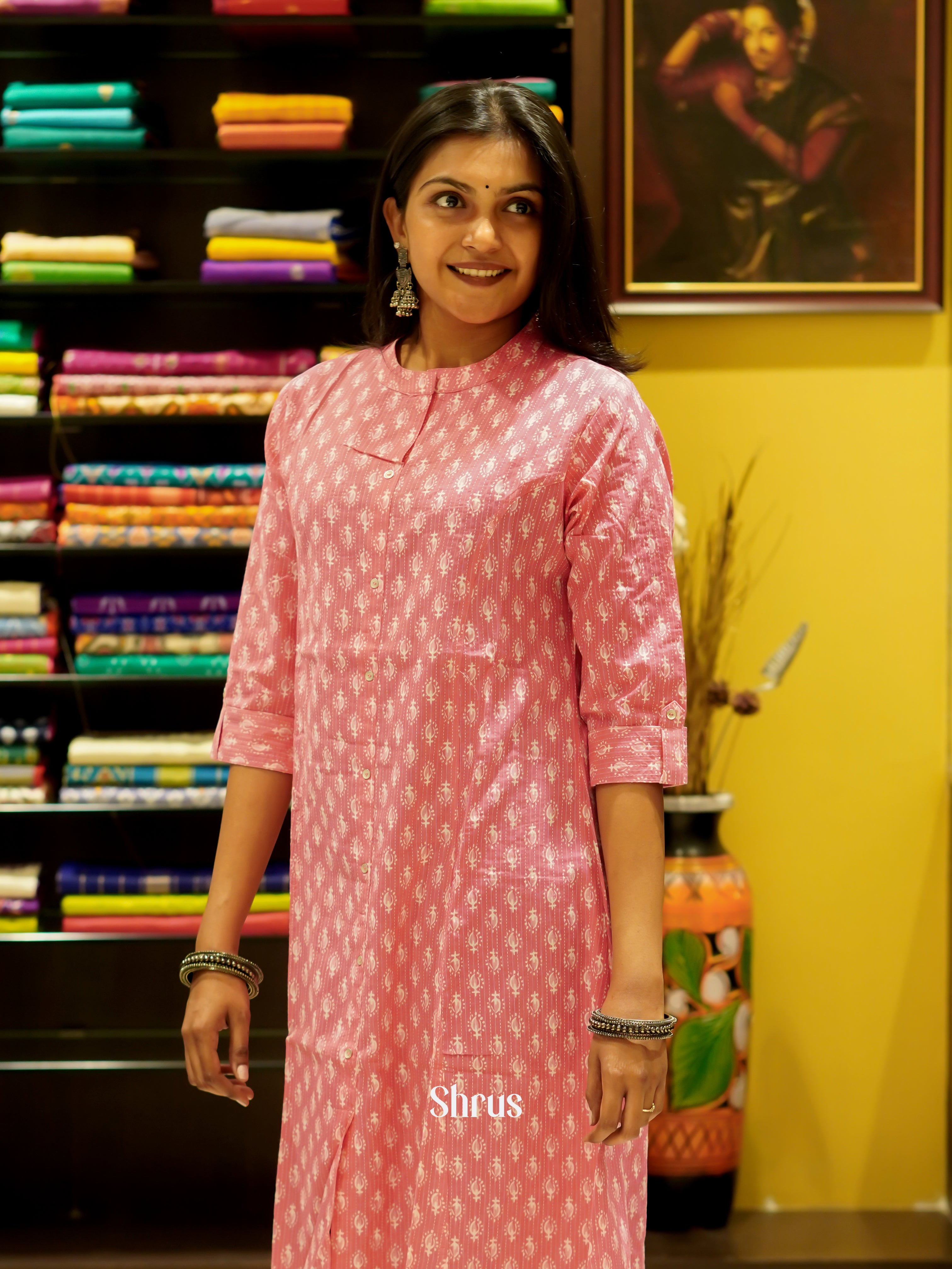 Pink- Readymade Kurti - Shop on ShrusEternity.com